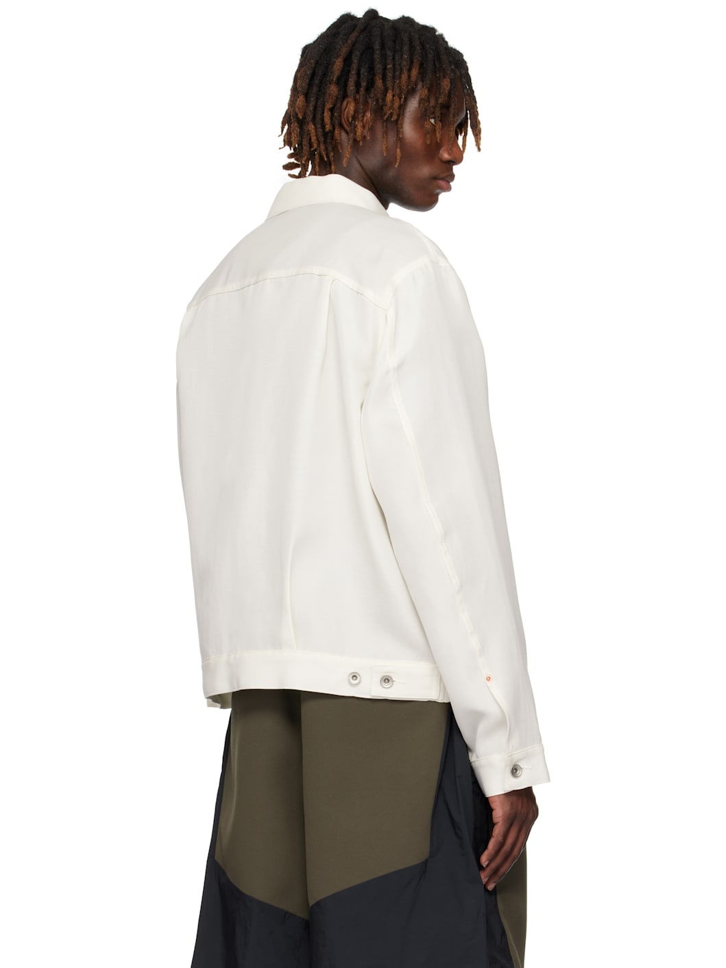 Off-White Double-Faced Silk Cotton Jacket - 3