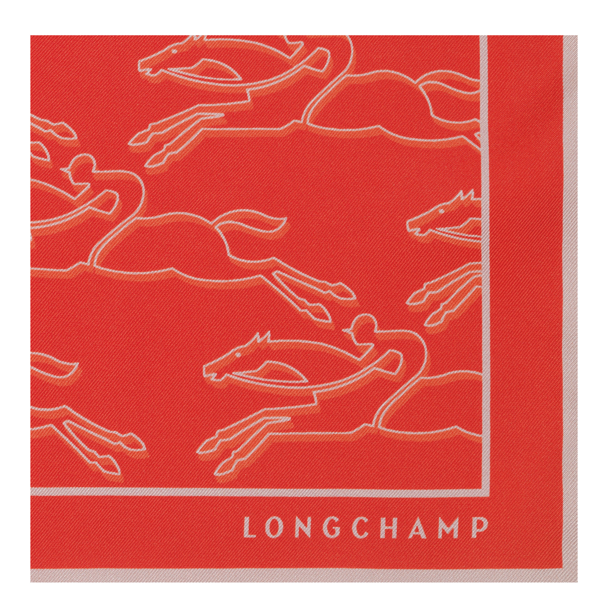 Chevaux recto verso Silk scarf 70 Orange - Silk - 2