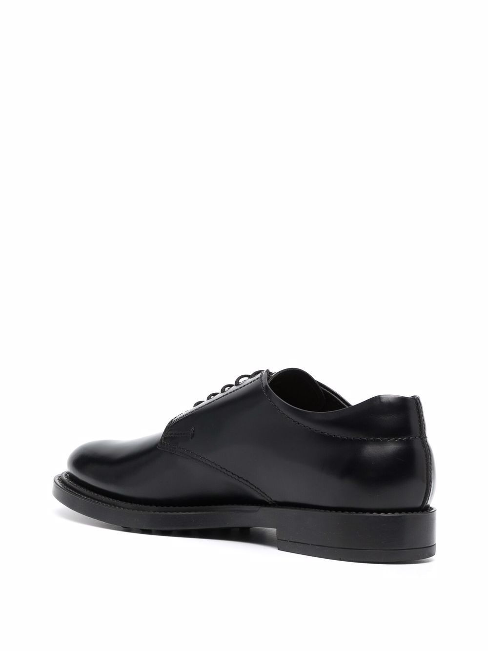 polished leather lace-up shoes - 3