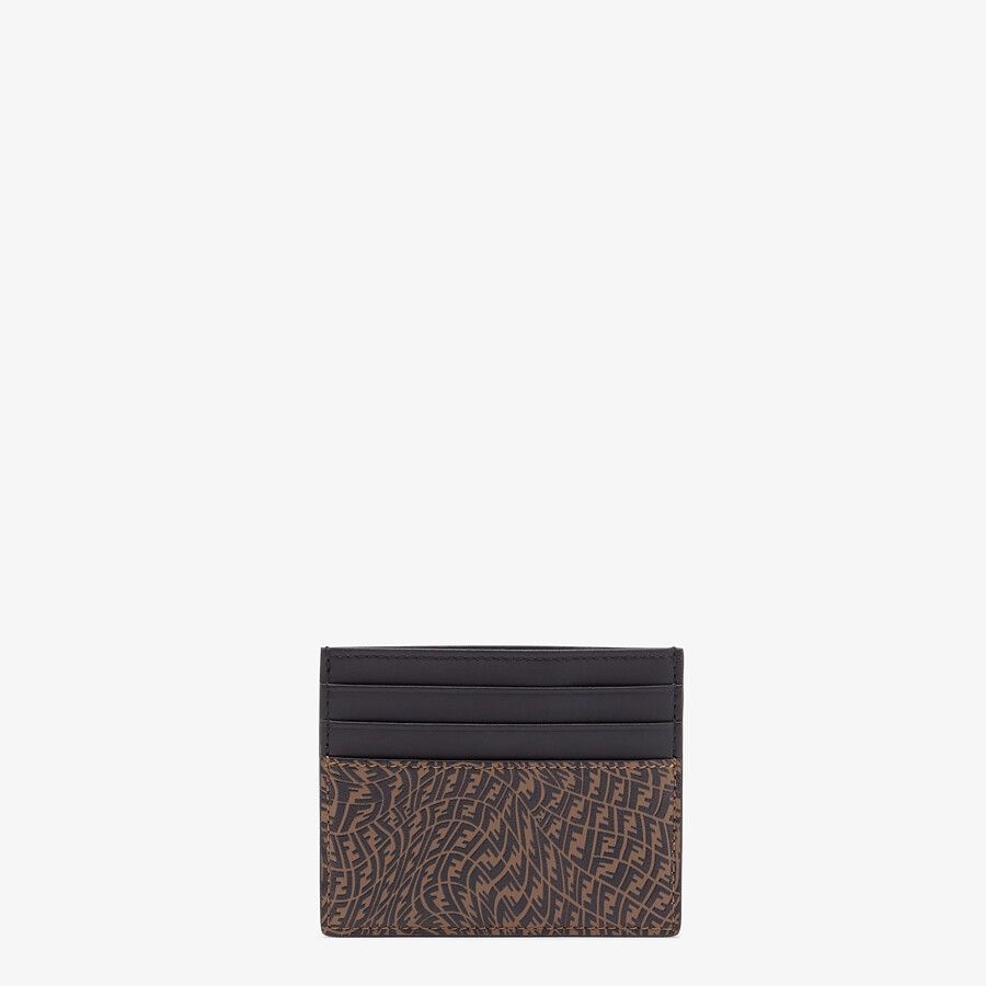 Brown leather cardholder - 1