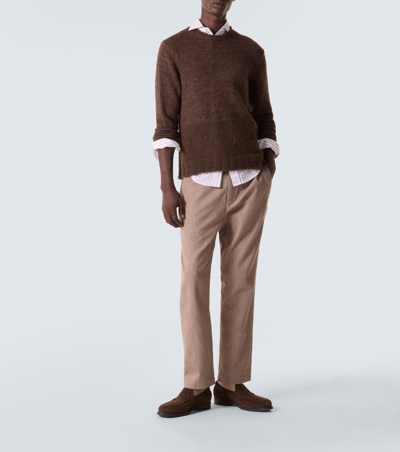 FRESCOBOL CARIOCA Oscar herringbone cotton-blend straight pants outlook