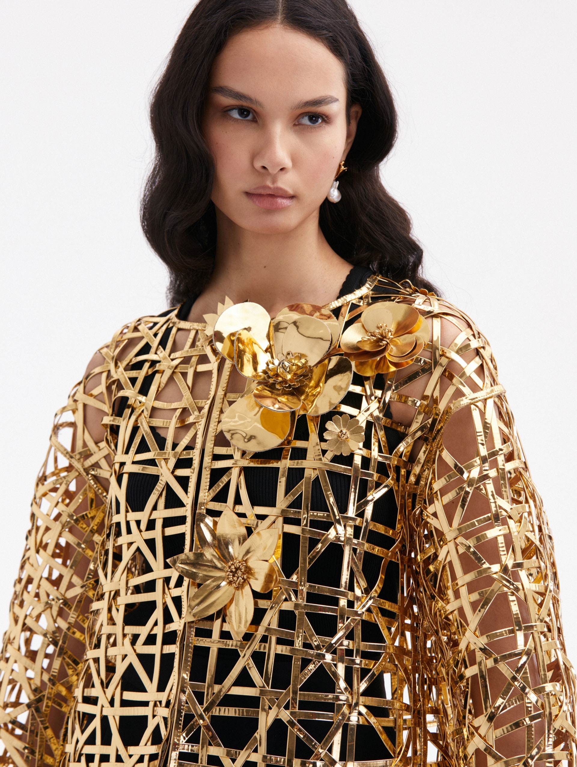 LATTICE EMBROIDERED COAT - 4