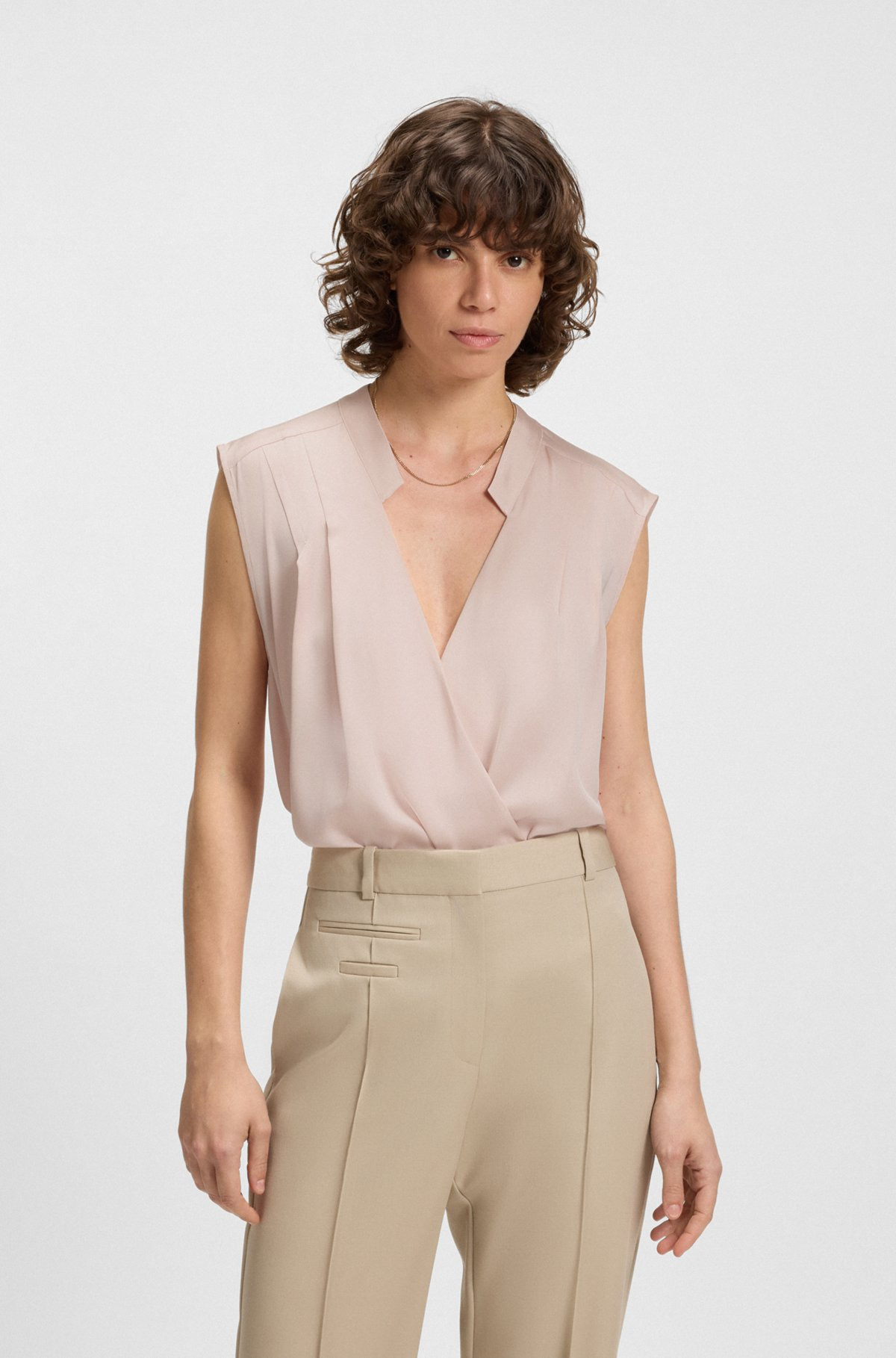 REGULAR-FIT BLOUSE IN STRETCH SILK - 2