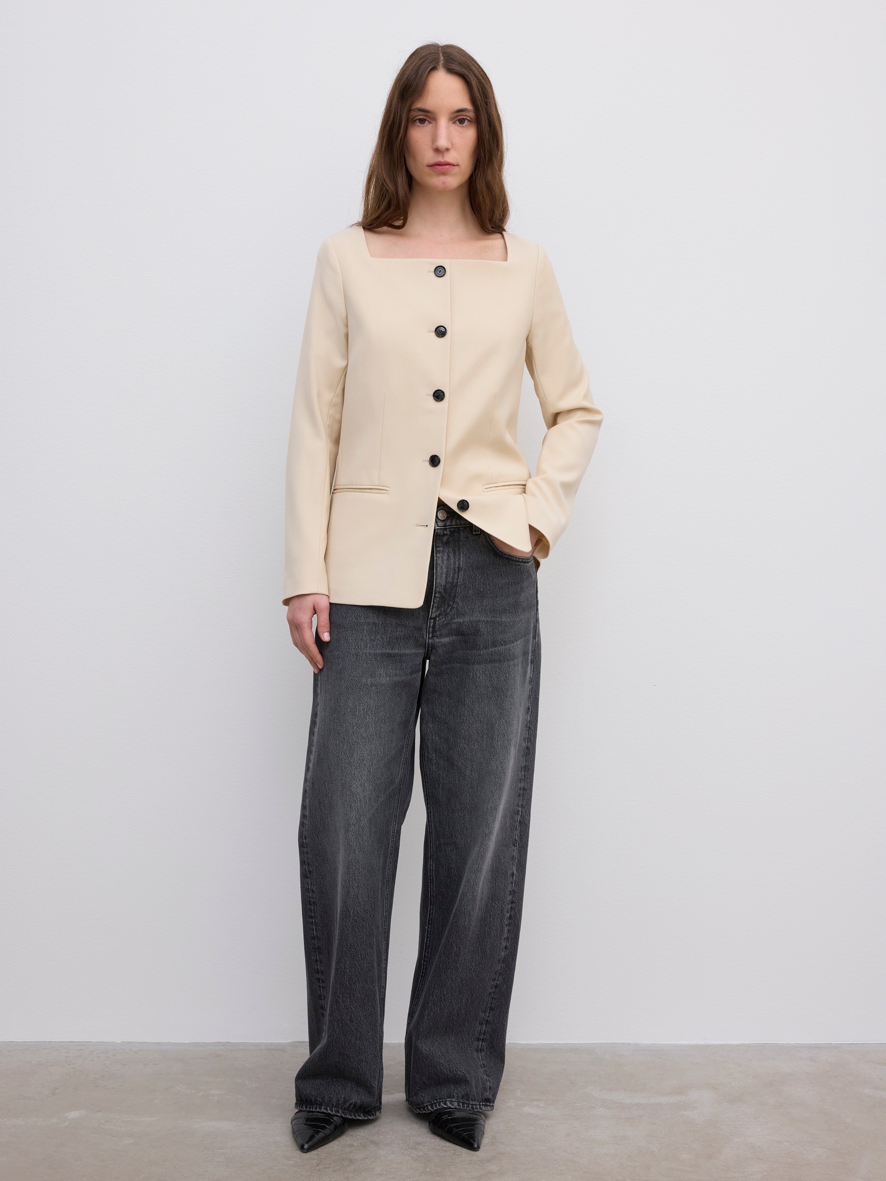 Square neck blazer - 2