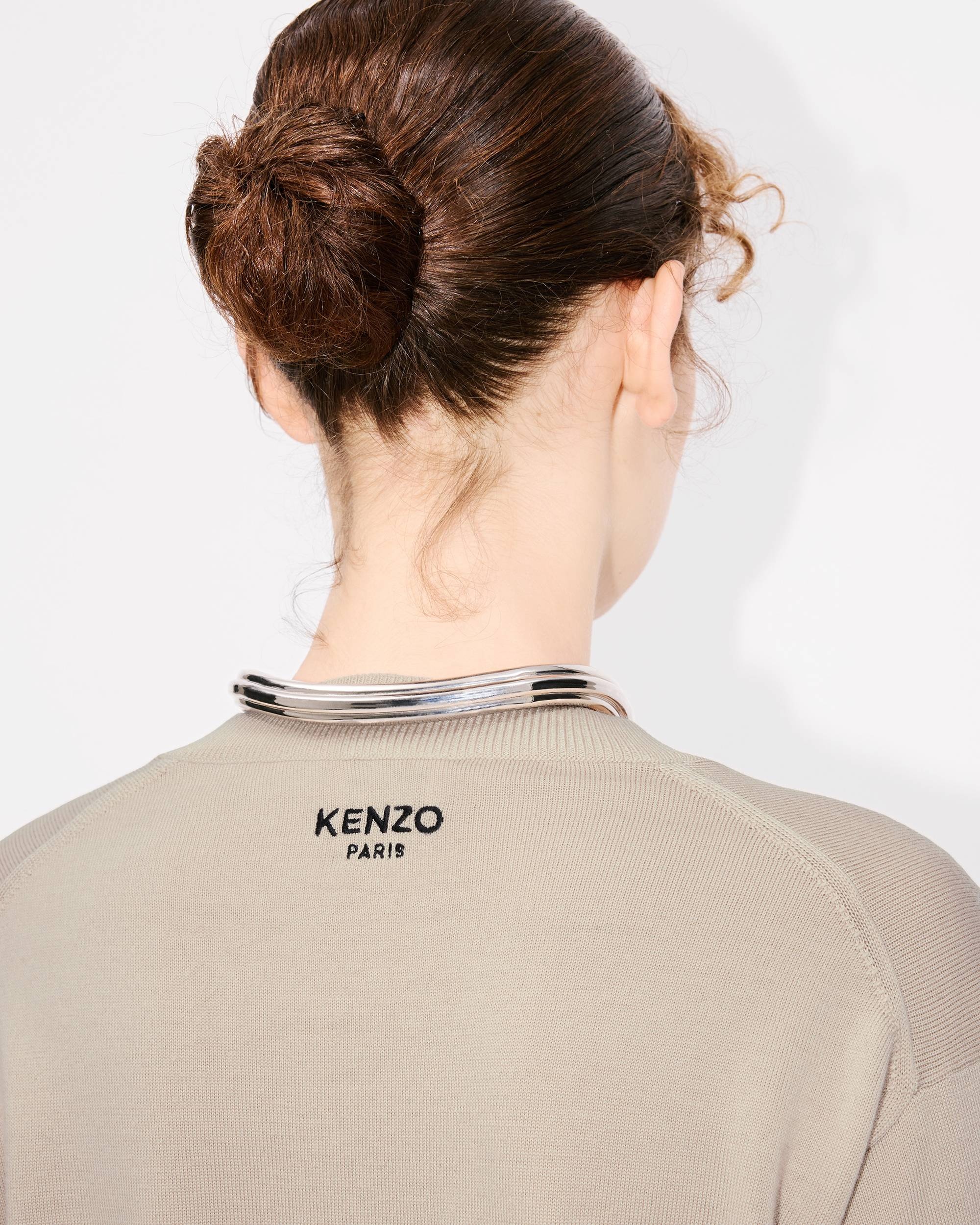 'KENZO Pop' embroidered crewneck cardigan in merino wool - 7