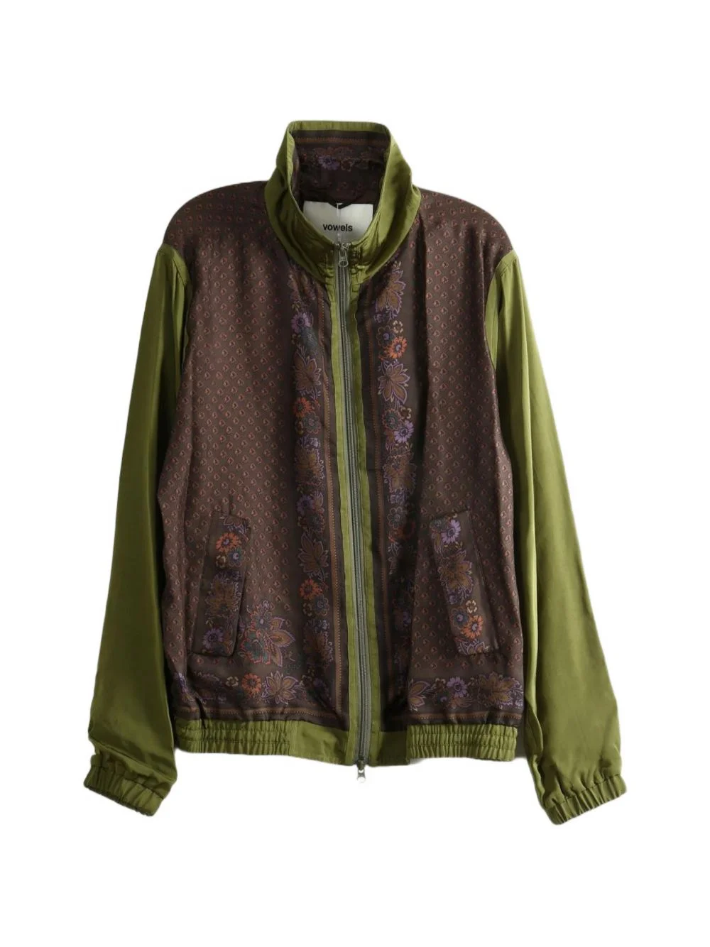 floral-print panelled jacket - 1