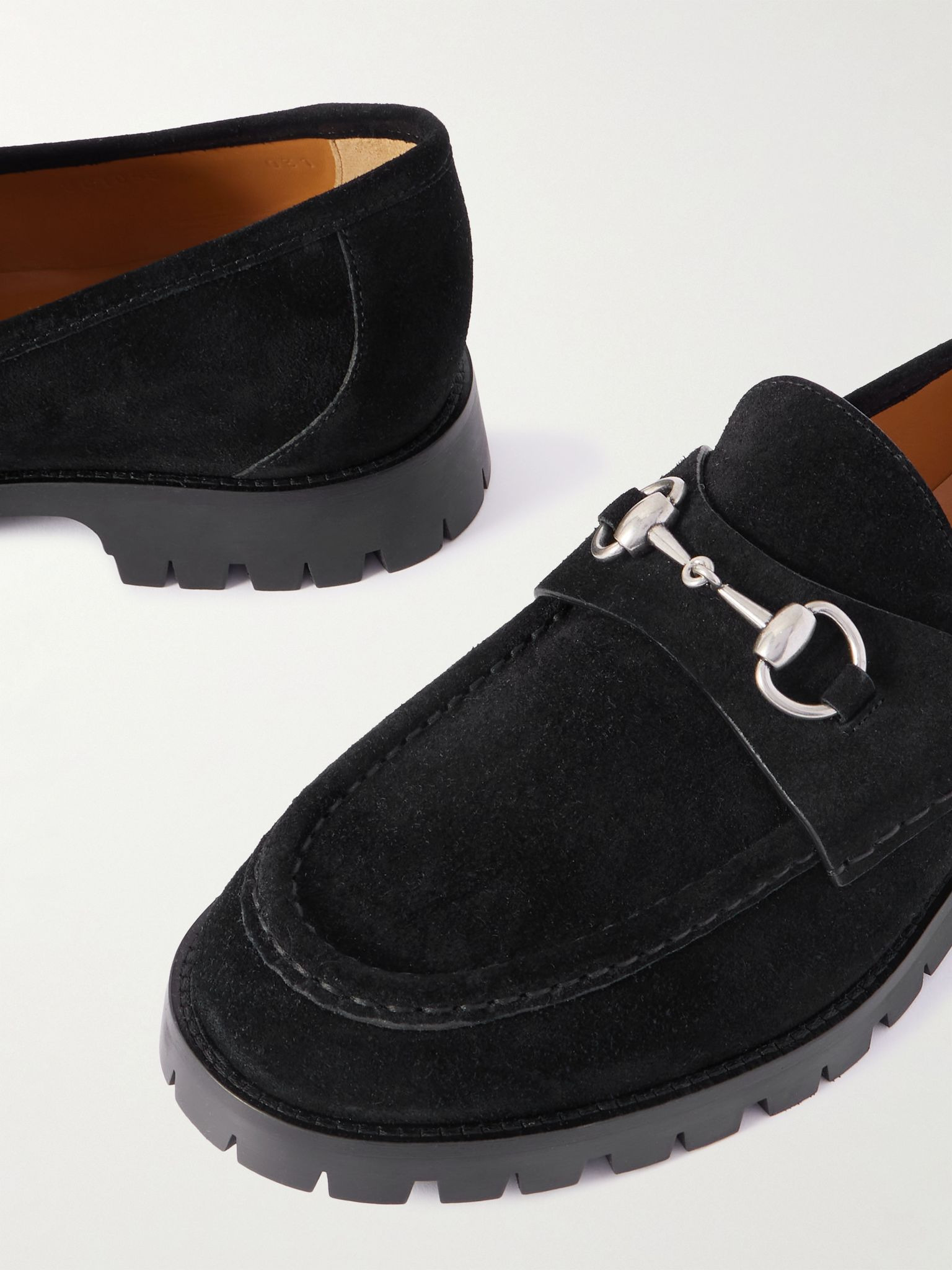 Sylke Horsebit-Embellished Suede Loafers Black - 5