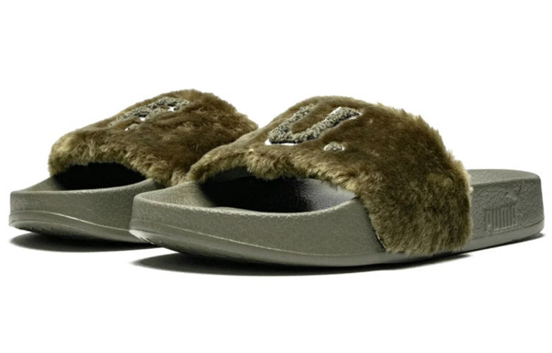PUMA (WMNS) PUMA Fenty x Fur Slide 'Burnt Olive' 367089-01 outlook
