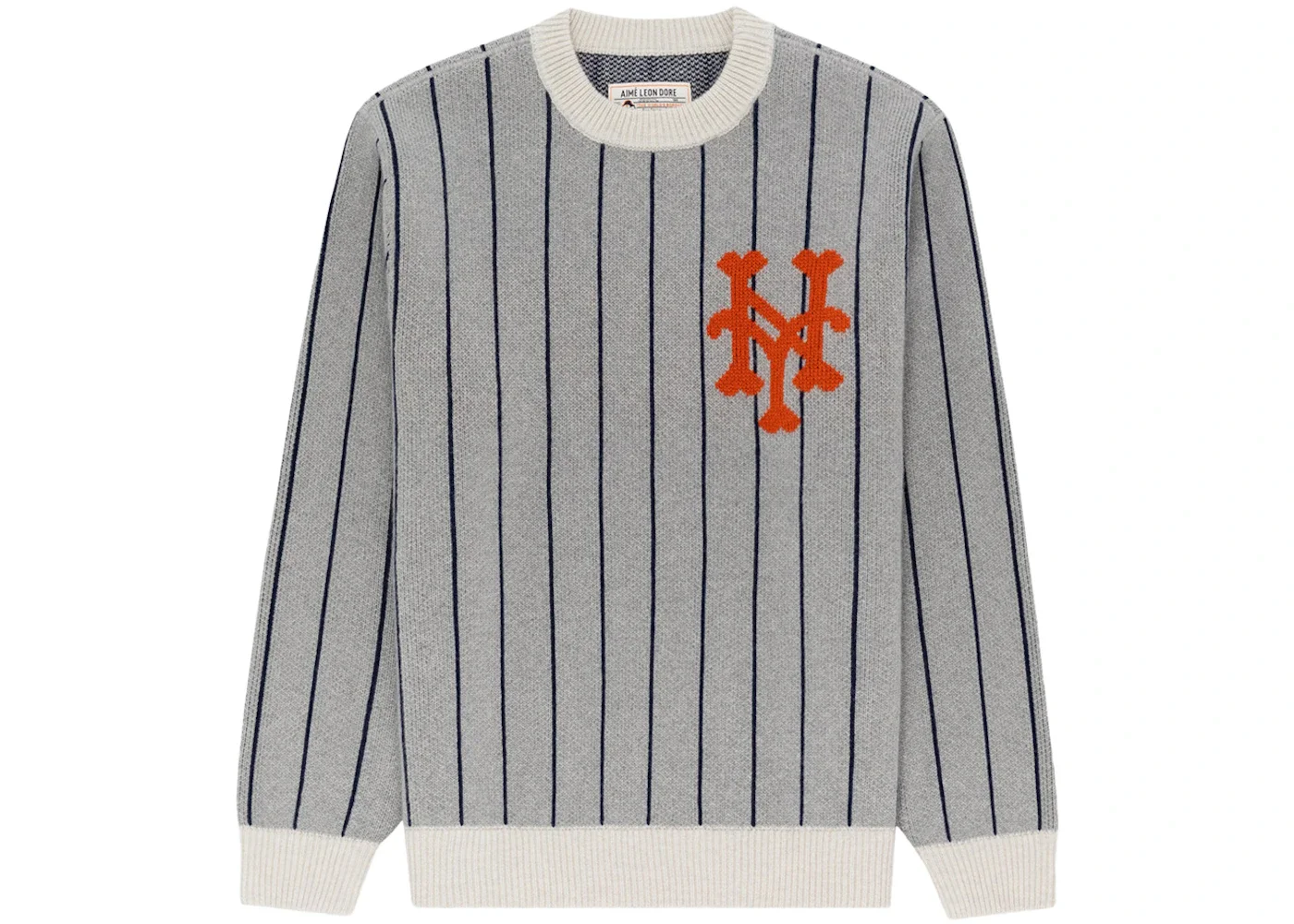 Aime Leon Dore x New York Mets Pinstripe Sweater Grey Stripe - 1