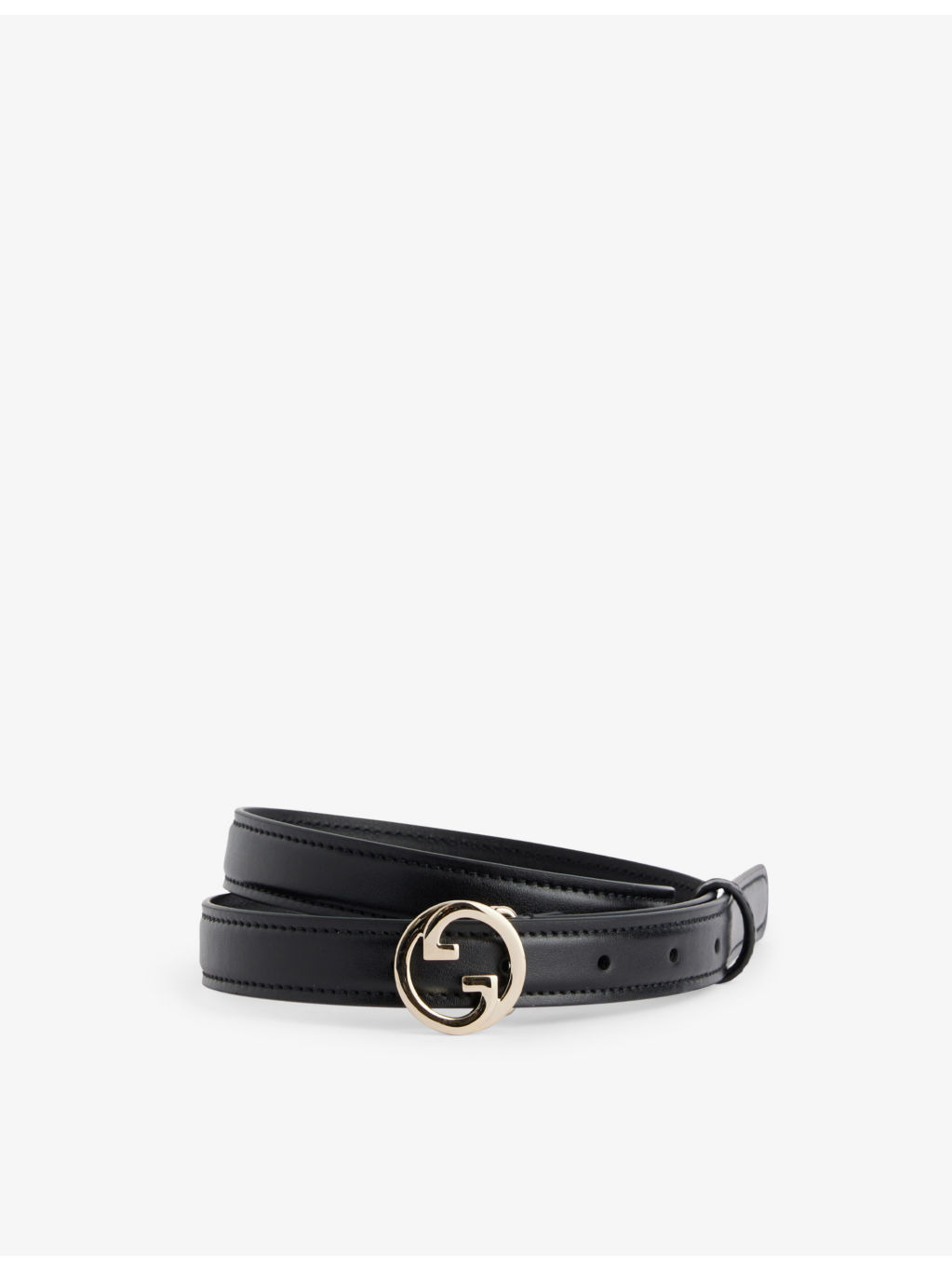 Blondie logo-buckle leather belt - 1