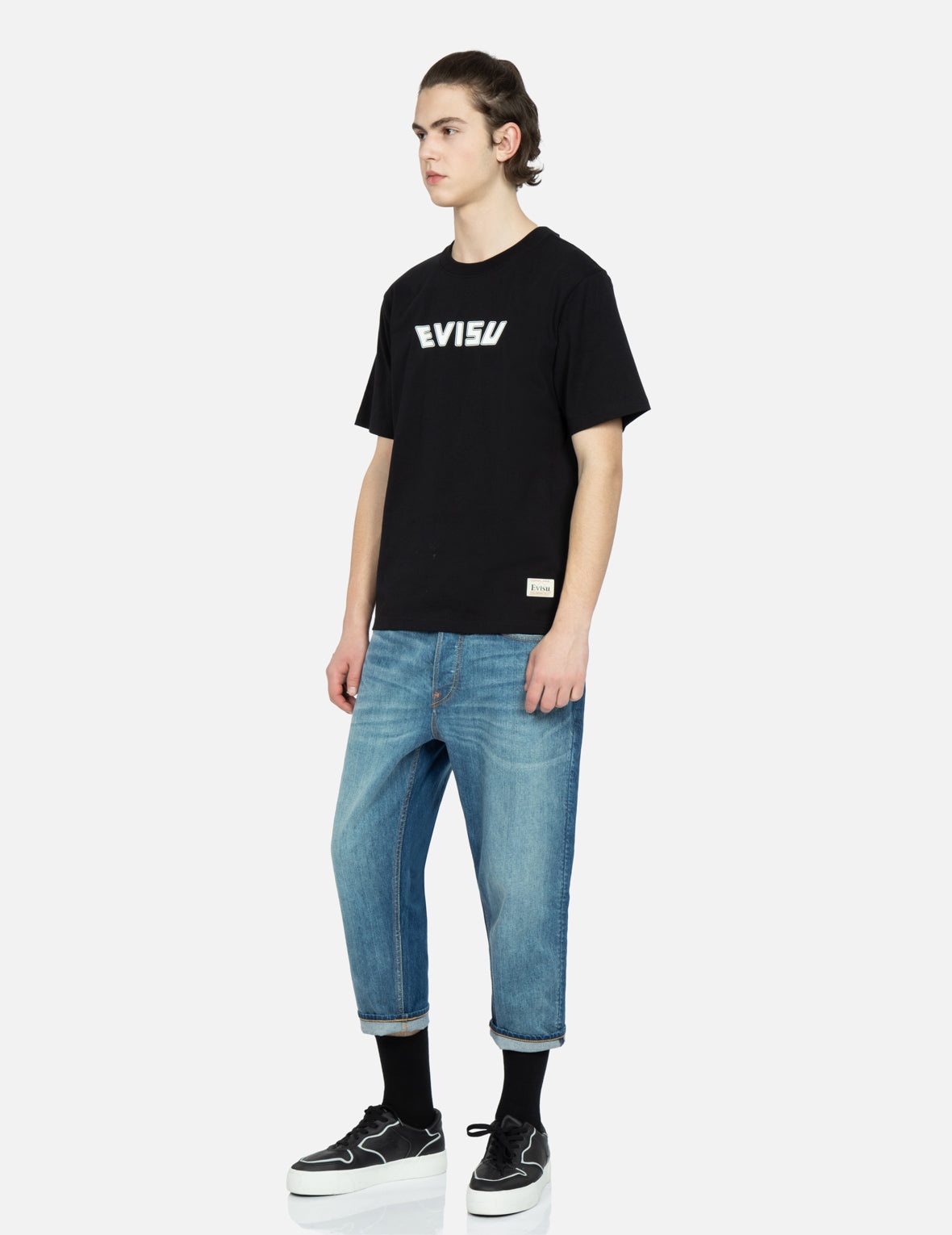Taiko Daruma Print Cropped-Fit Jeans #2027 - 4