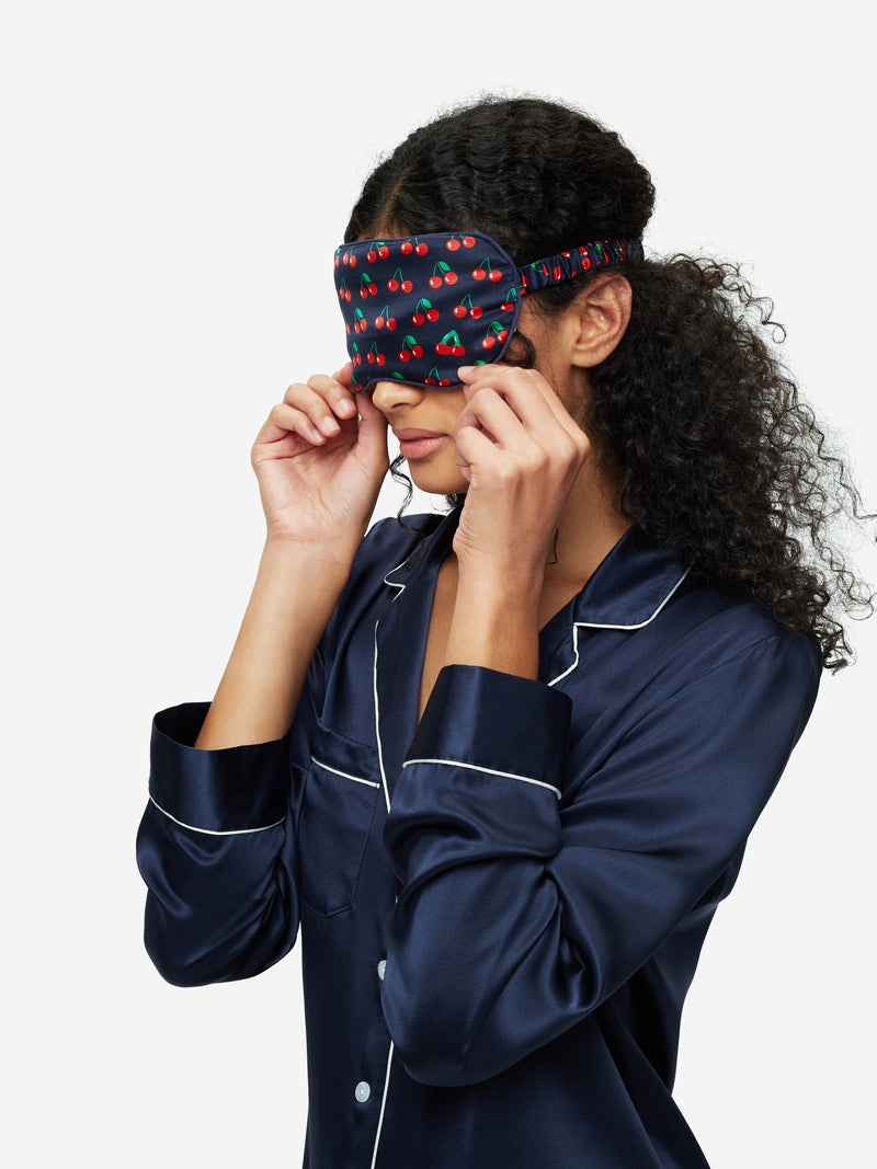 Eye Mask Brindisi 77 Silk Satin Navy - 5