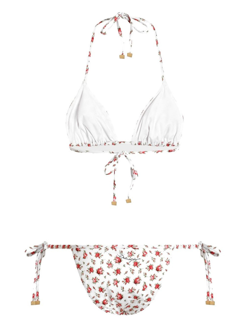Dolce & Gabbana floral-print tie bikini outlook