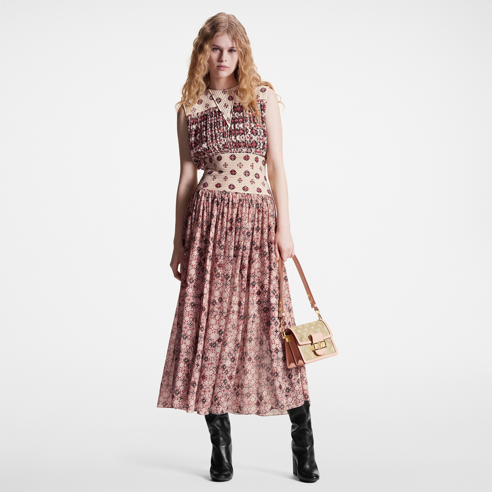Vintage Monogram Silk Midi Dress - 2