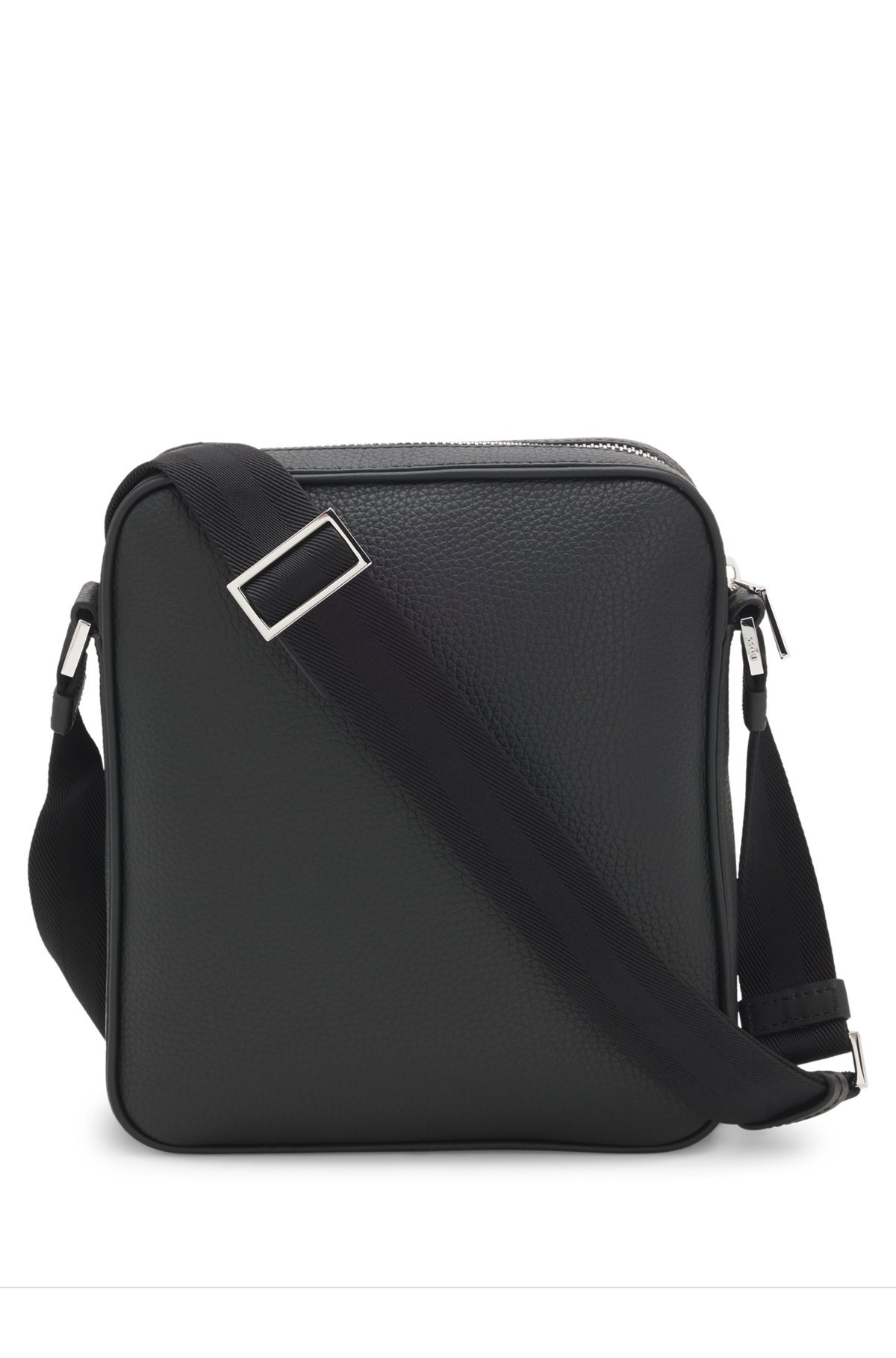 REPORTER BAG IN GRAINED ITALIAN LEATHER WITH EMBOSSED LOGO - 2