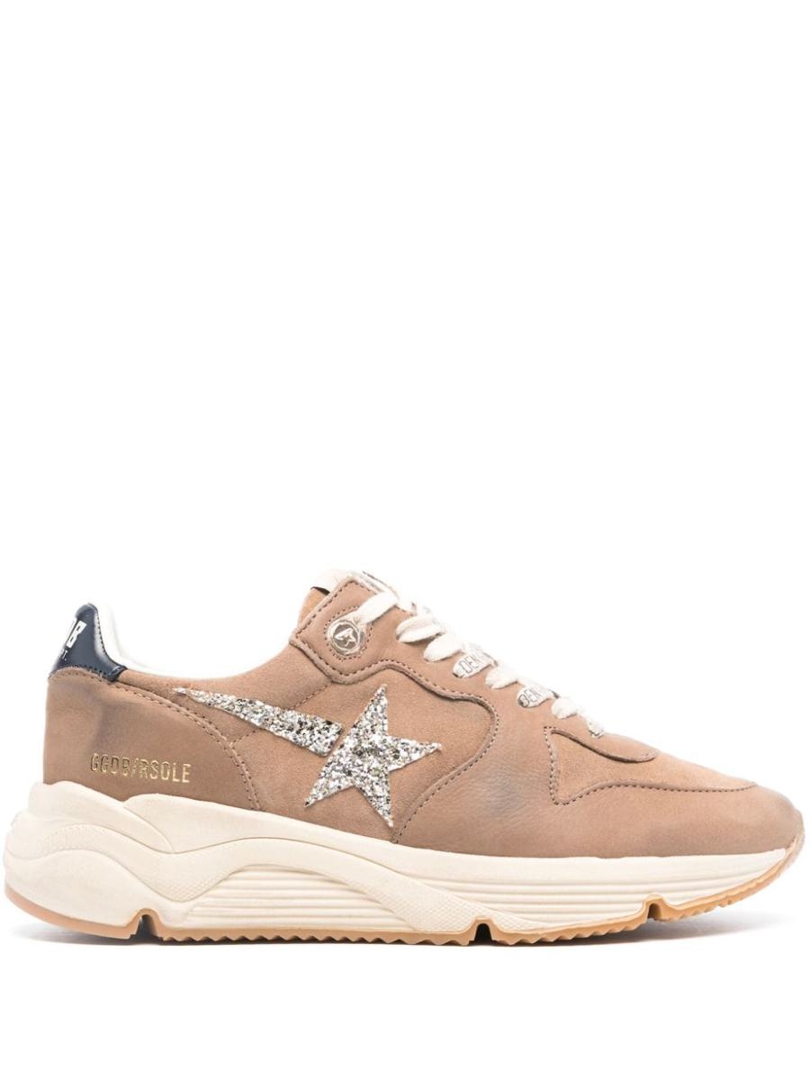 GOLDEN GOOSE RUNNING SOLE GLITTERED SNEAKERS - 1