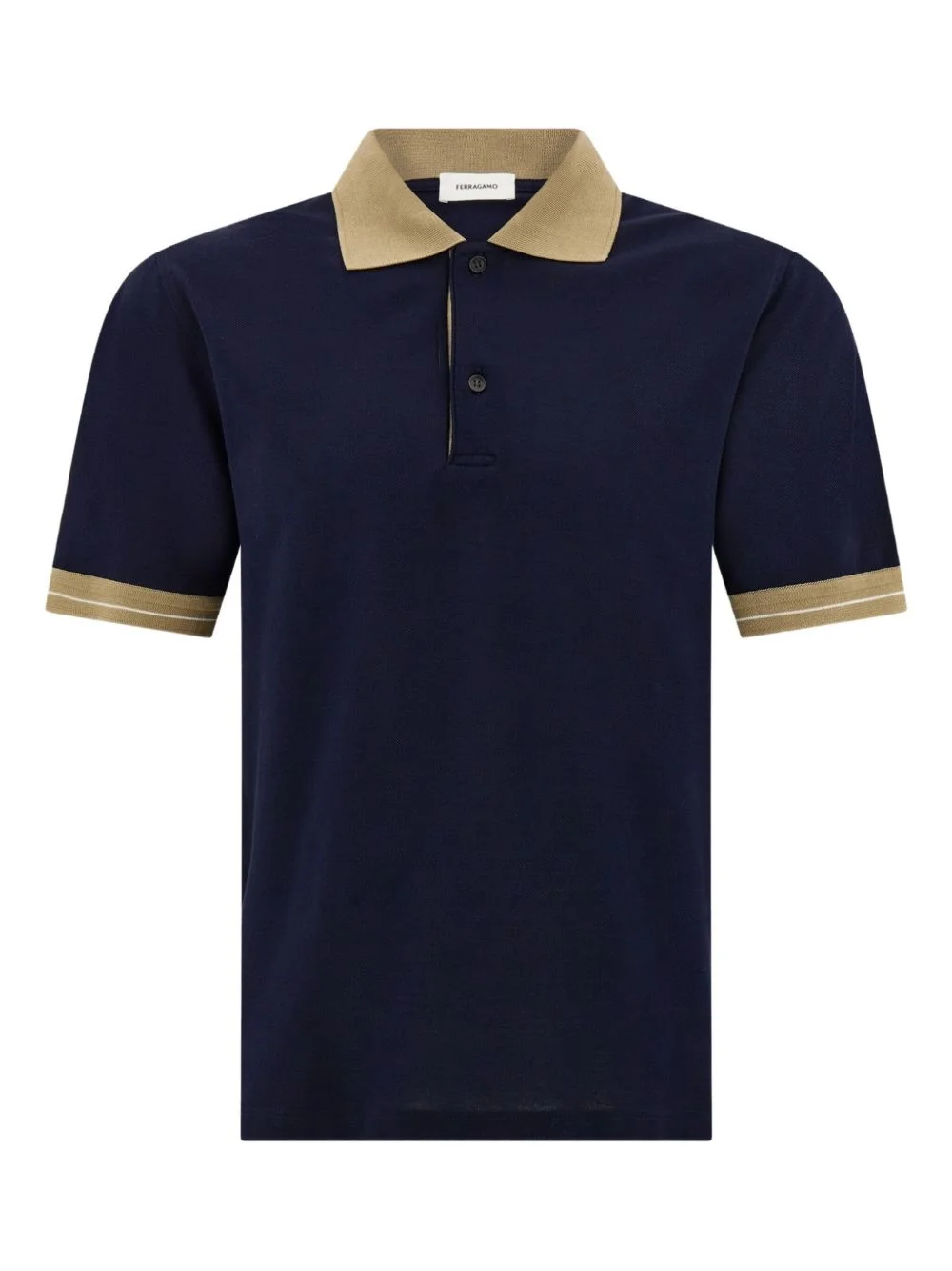Contrasting stripe short sleeve polo shirt - 1