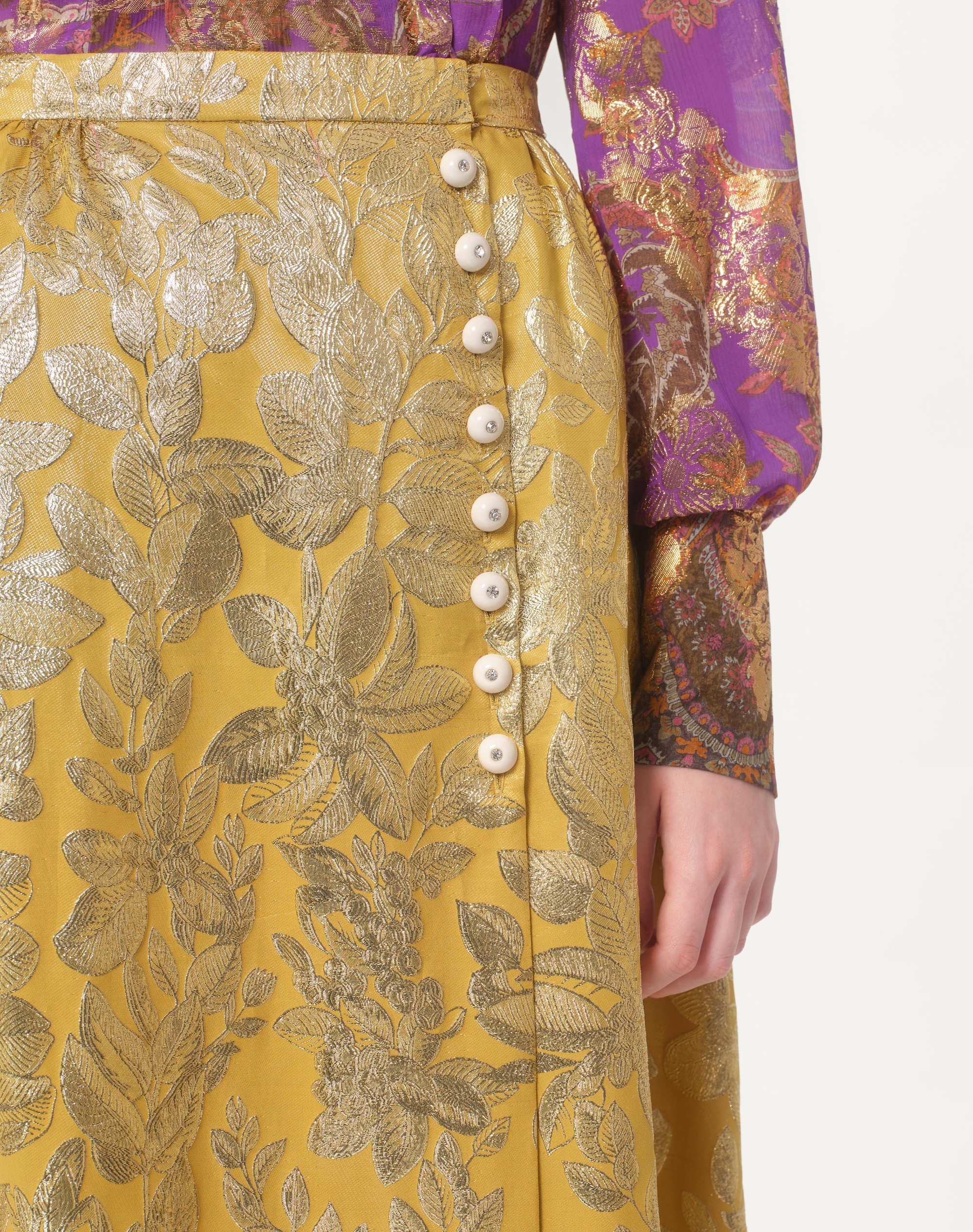 SKIRT IN APRES L'HIVER SILK LUREX FOGLIOLINE - 4