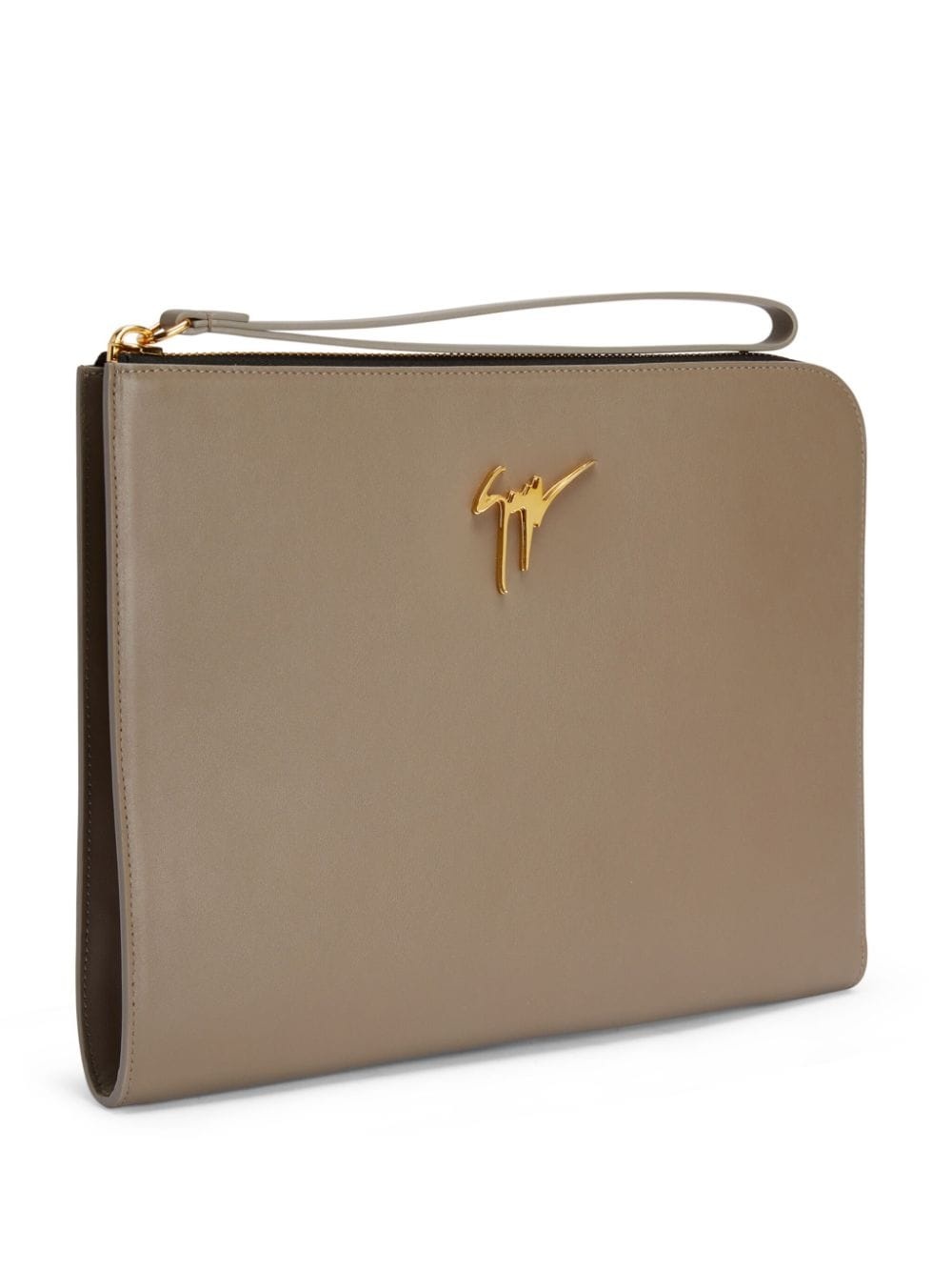 Fabian logo-plaque leather pouch - 4