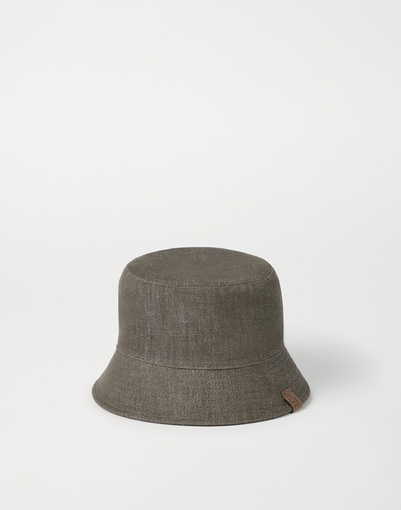 Sparkling no-fade denim bucket hat with monili 1