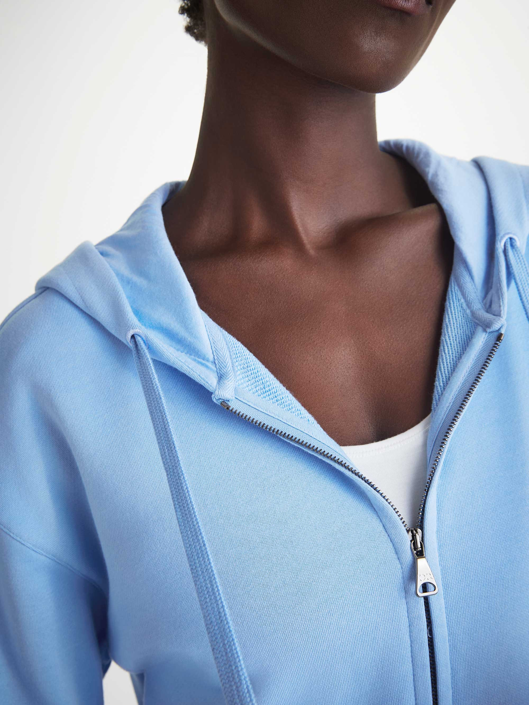Women's Hoodie Quinn Cotton Modal Cornflower Blue - 5