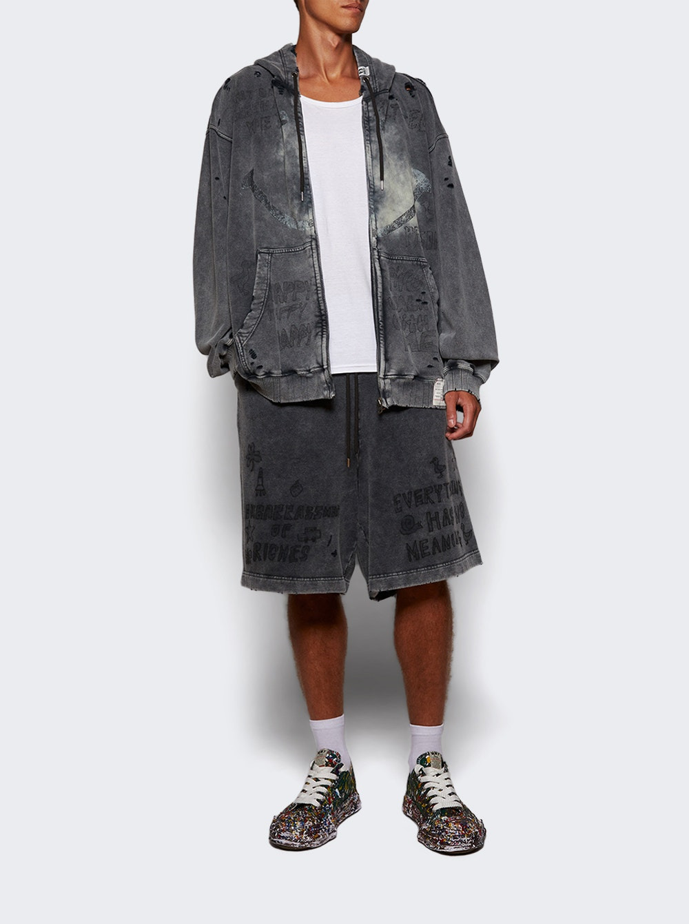 Bleached Shorts Black - 5
