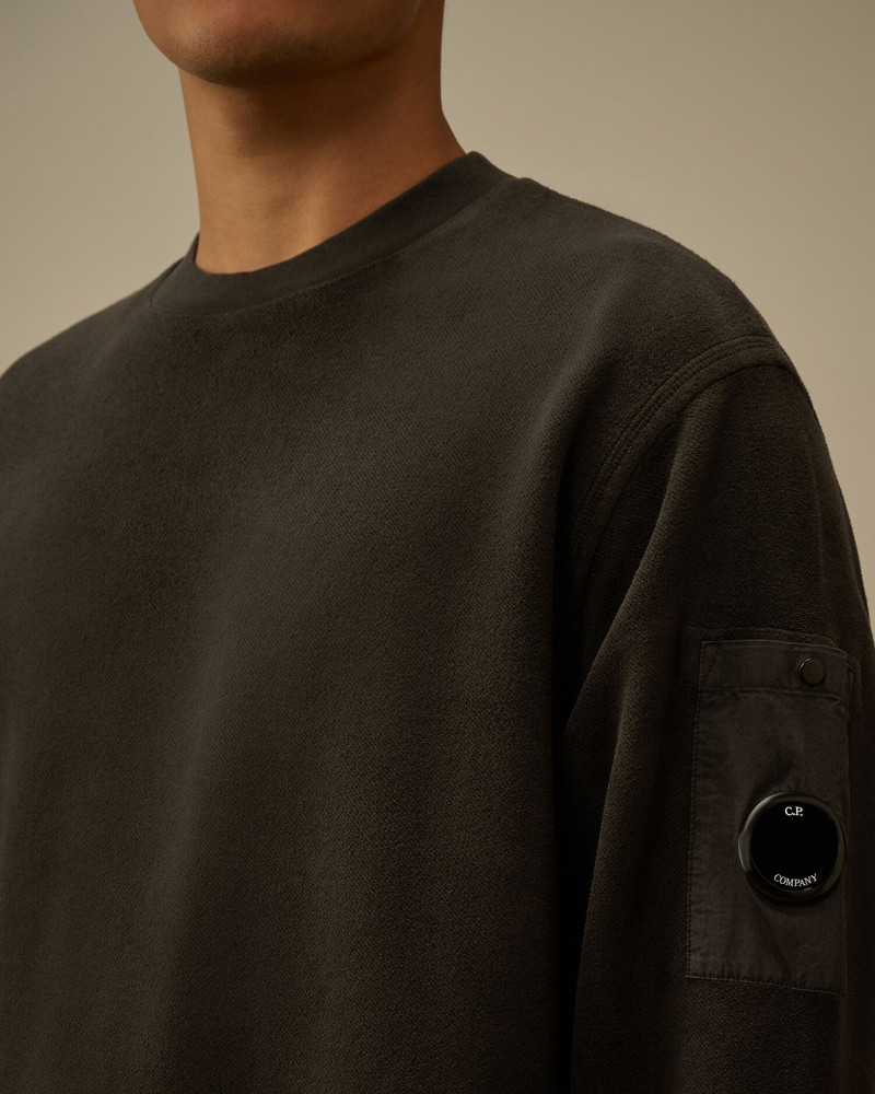 Brushed Emerized Diagonal Fleece Crewneck Sweatshirt 5