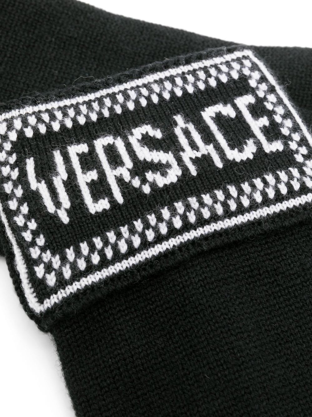 intarsia-logo virgin-wool gloves - 2