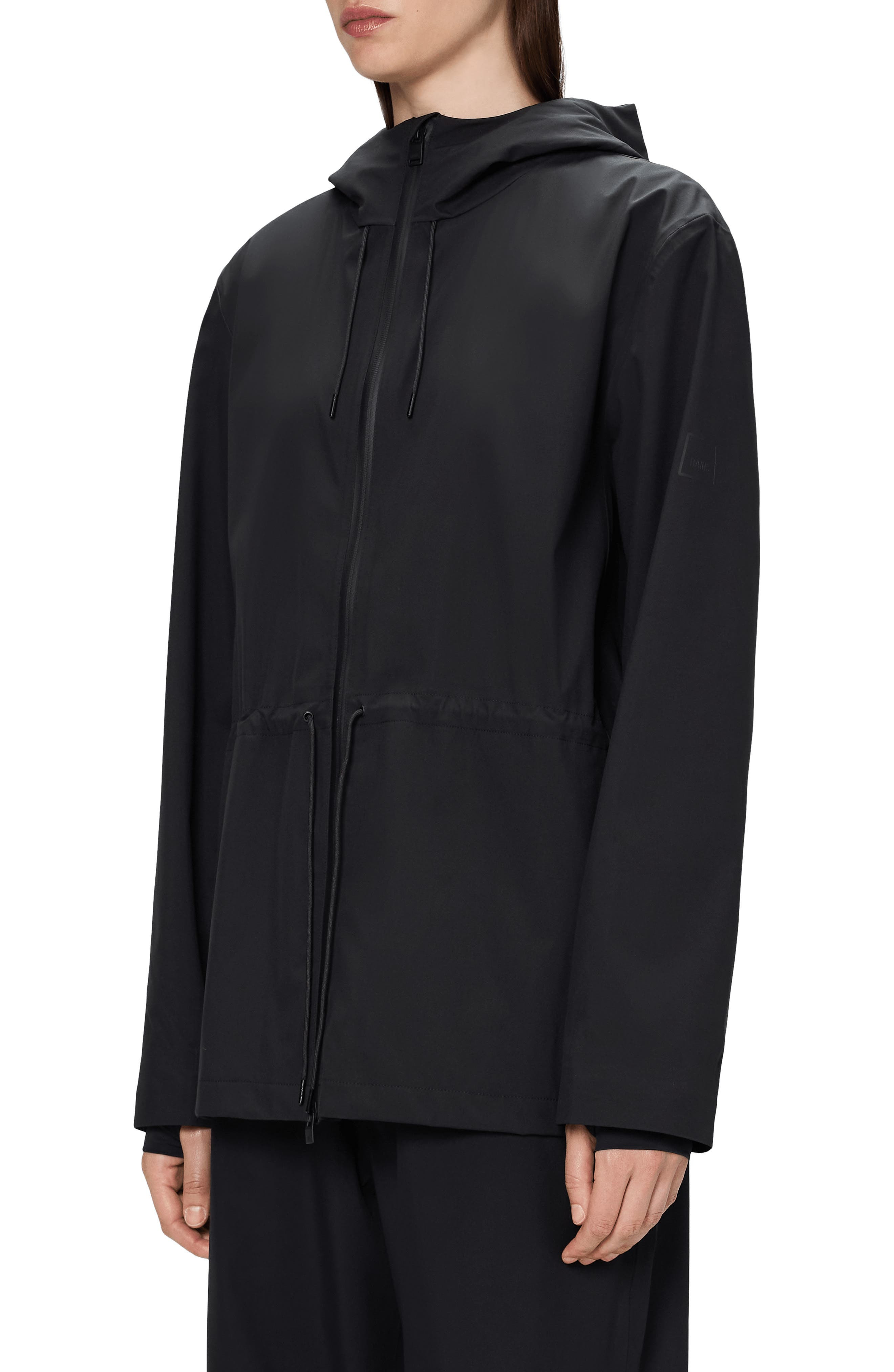 Rains Suva Hardshell Waterproof Hooded Rain Jacket in Black at Nordstrom - 3