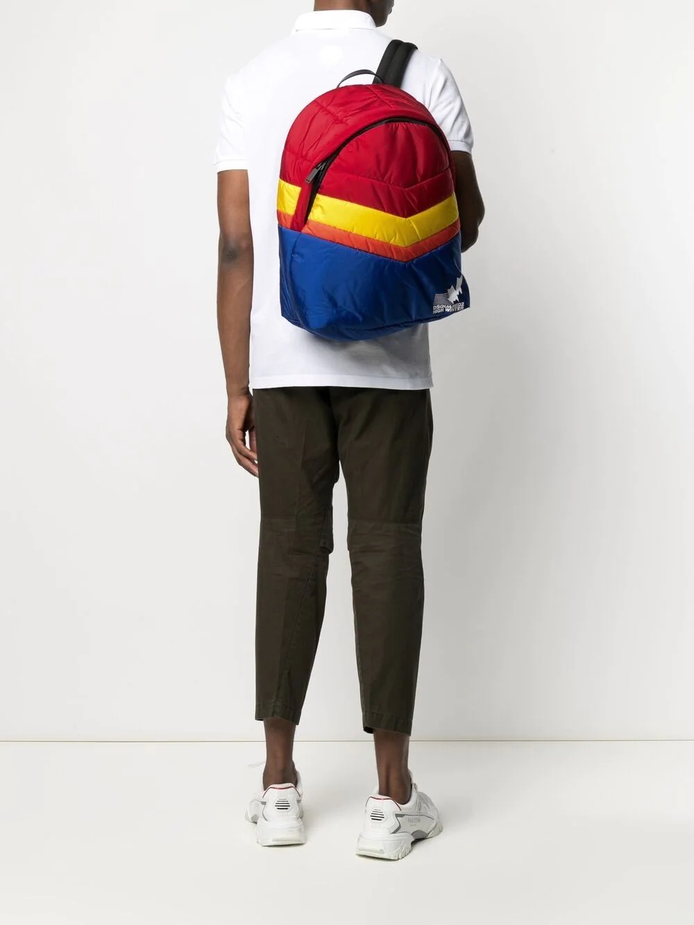 colour-block padded backpack - 2