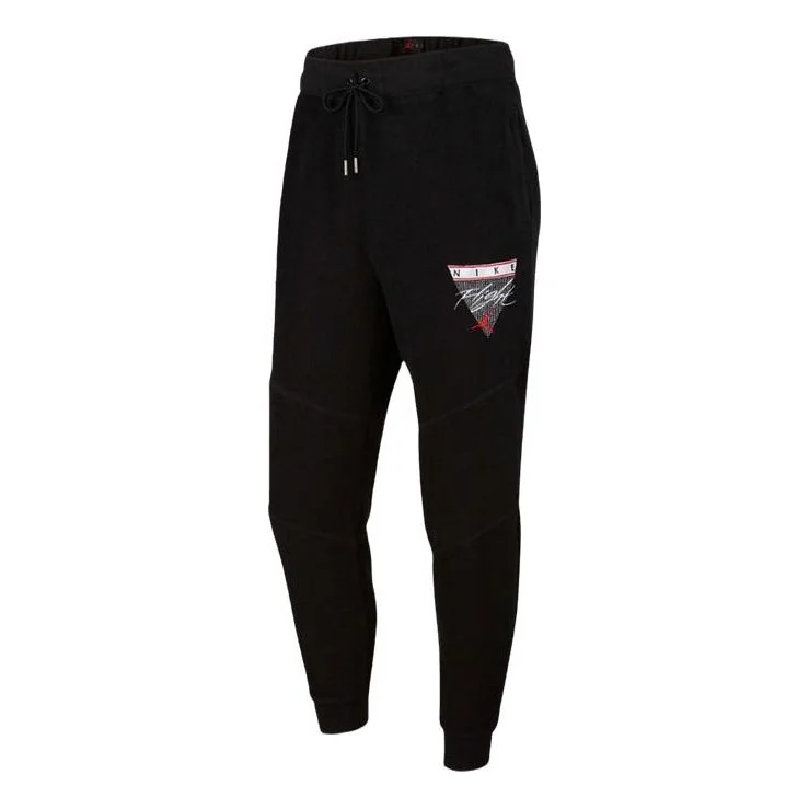 Air Jordan Triangle Flying Man Patch Logo Sports Pants Black CZ1210-010 - 1
