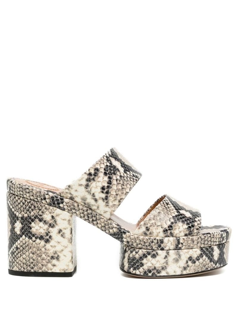 110mm leather snakeskin sandals - 1