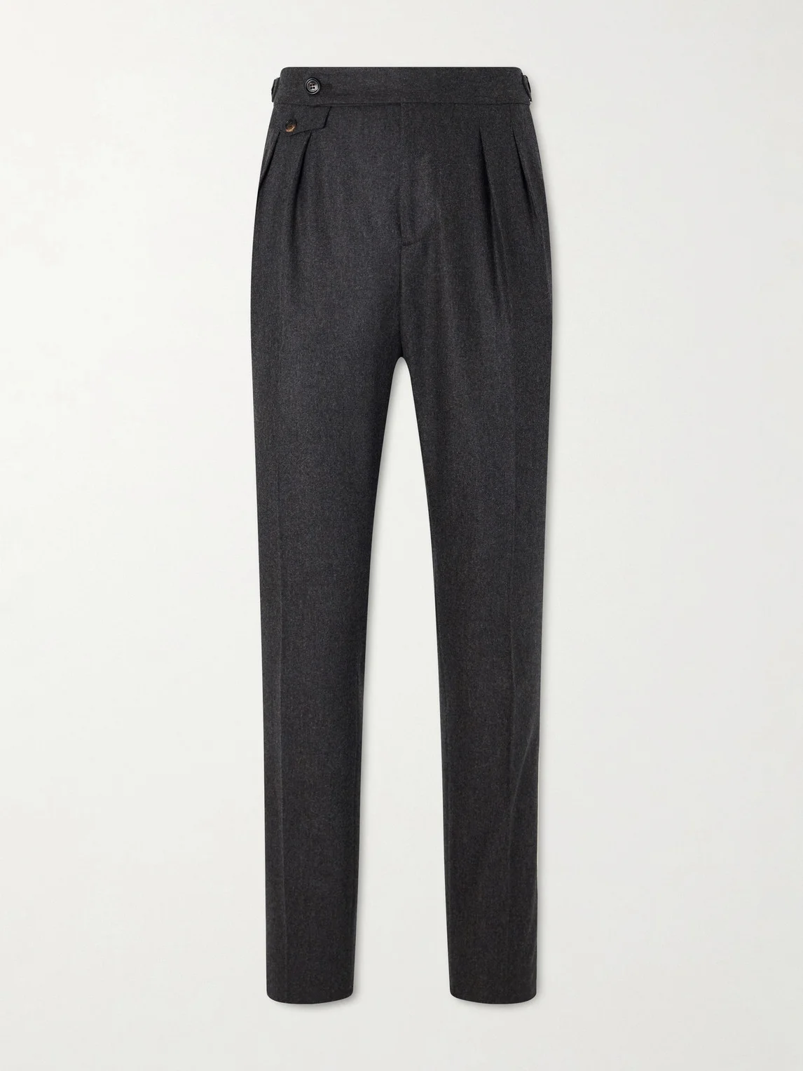 Straight-Leg Pleated Wool Trousers - 1
