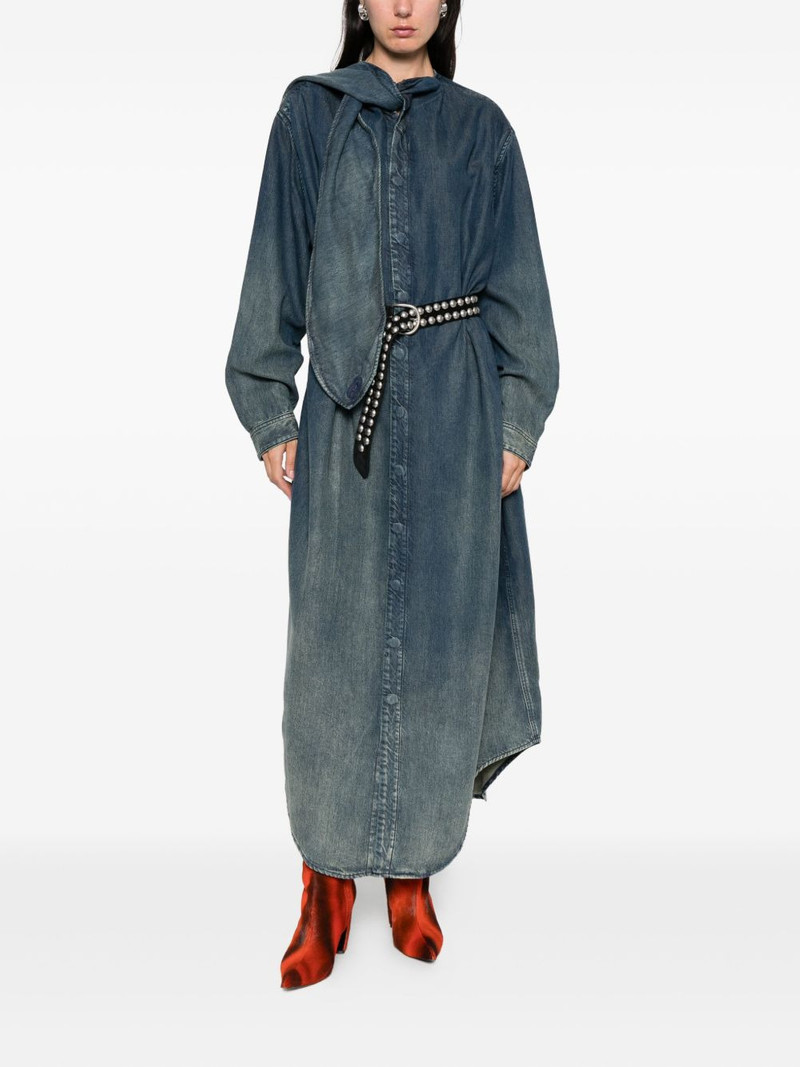 Diesel tie-neck denim maxi dress outlook