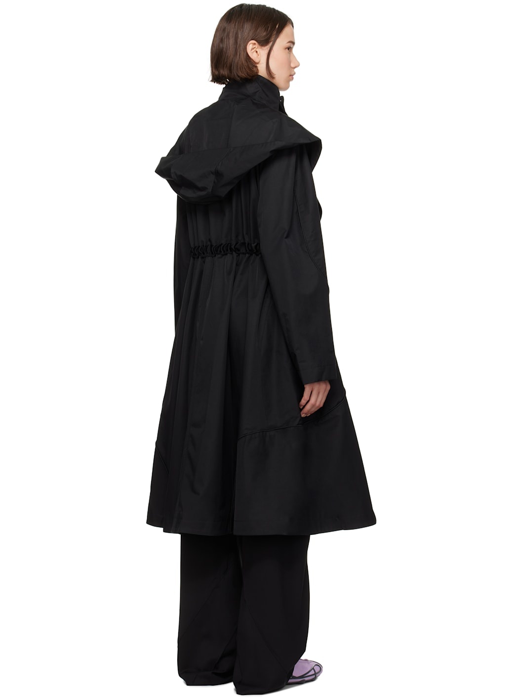 Black Herne Hooded Trench Coat - 3