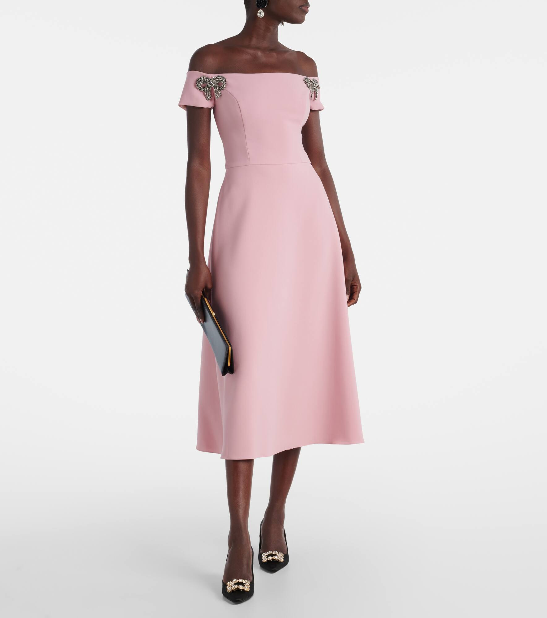 Embellished off-shoulder midi dress - 2