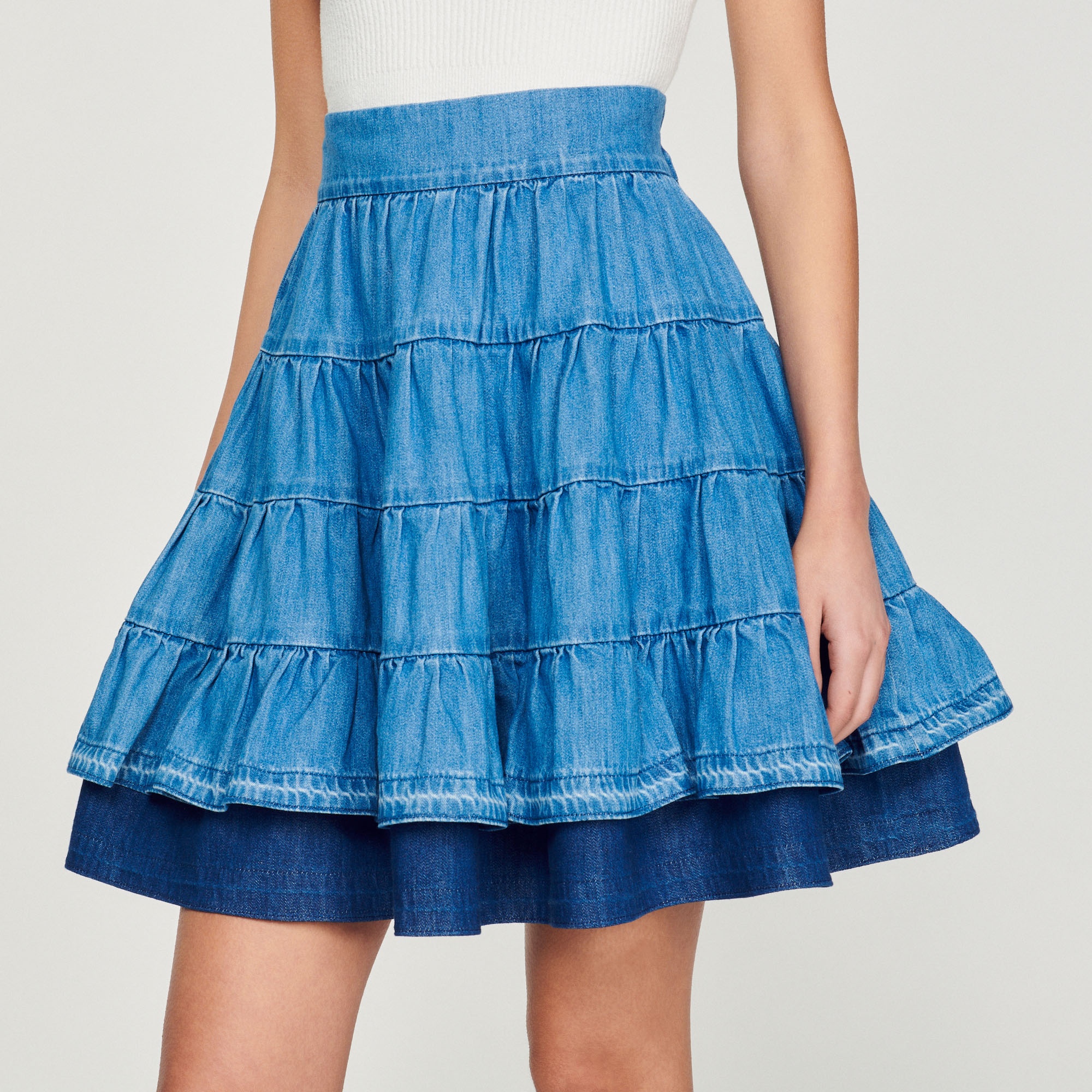 Short denim skirt - 4
