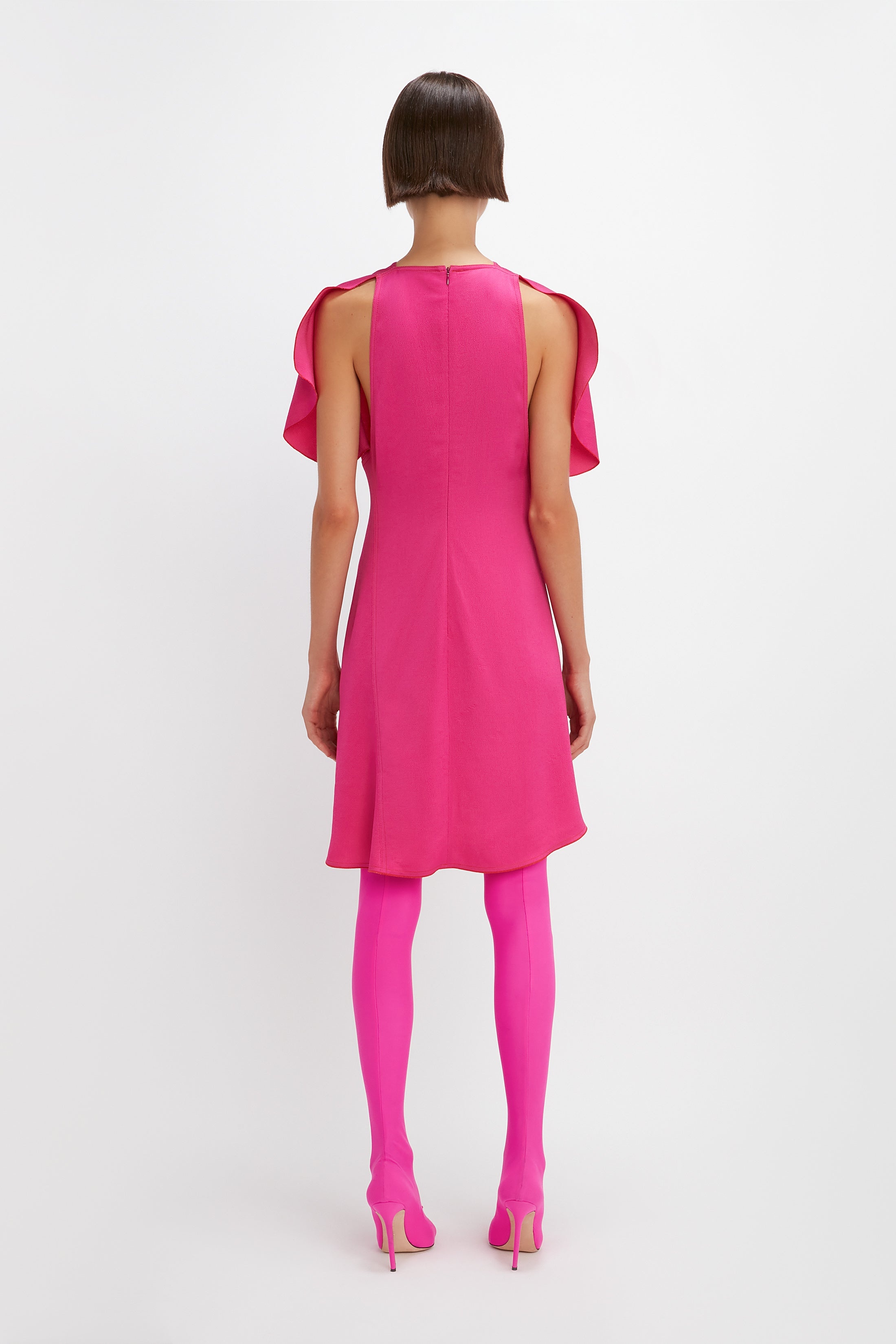 Cap Sleeve Mini Dress in Fuchsia - 4