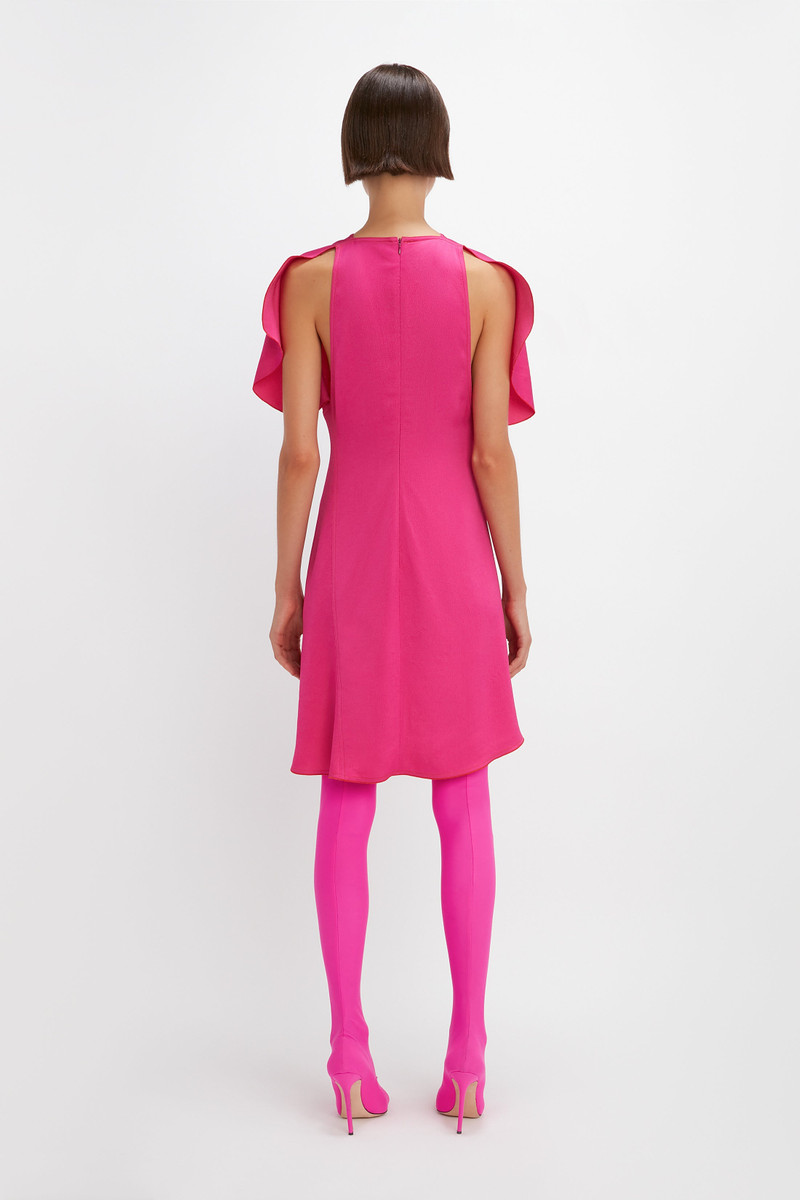 Cap Sleeve Mini Dress in Fuchsia 4