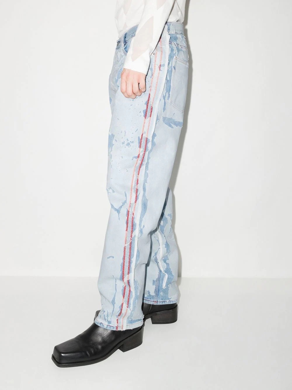 2010 distressed straight-leg jeans - 2