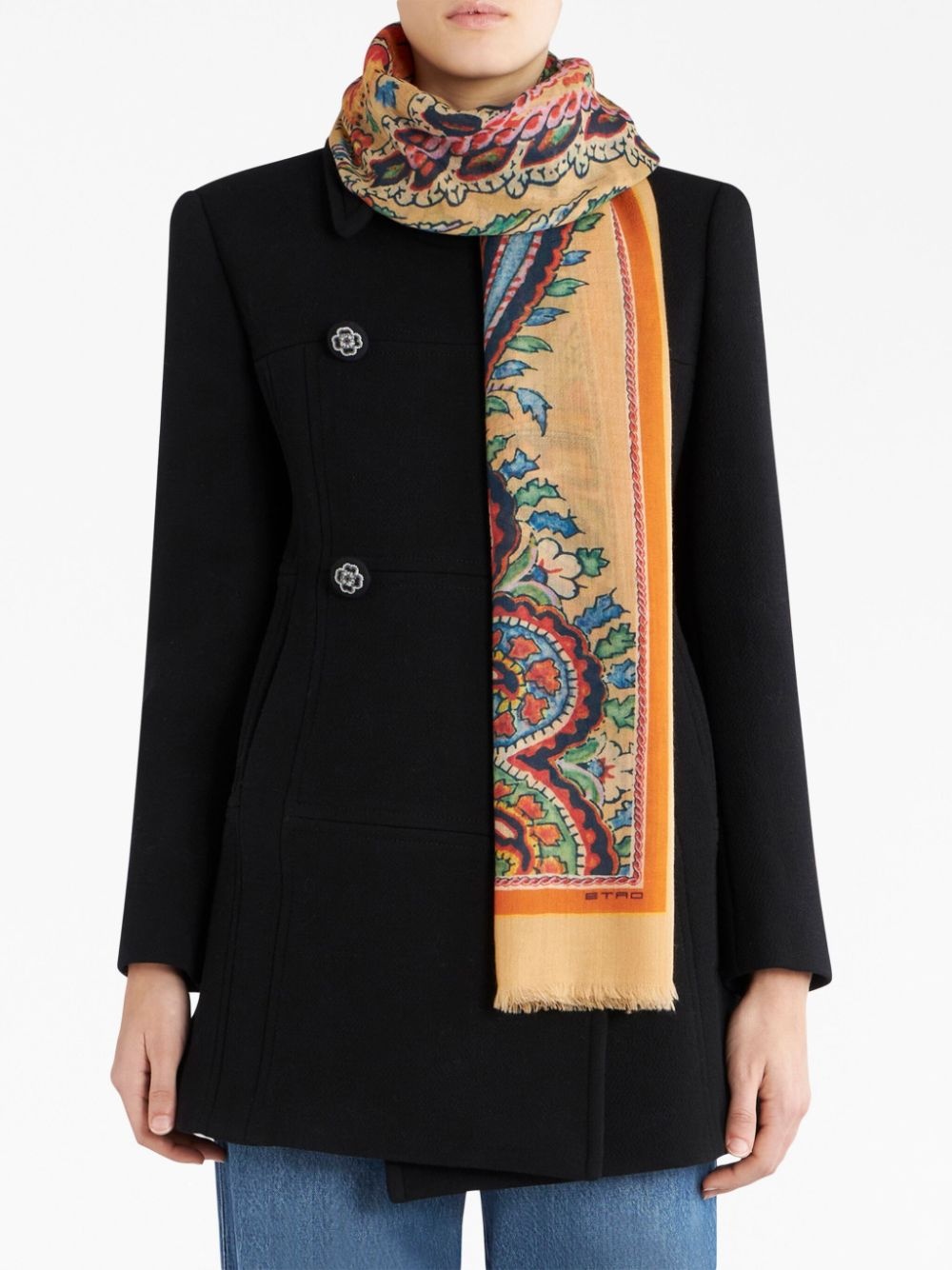 paisley-print cashmere scarf - 3