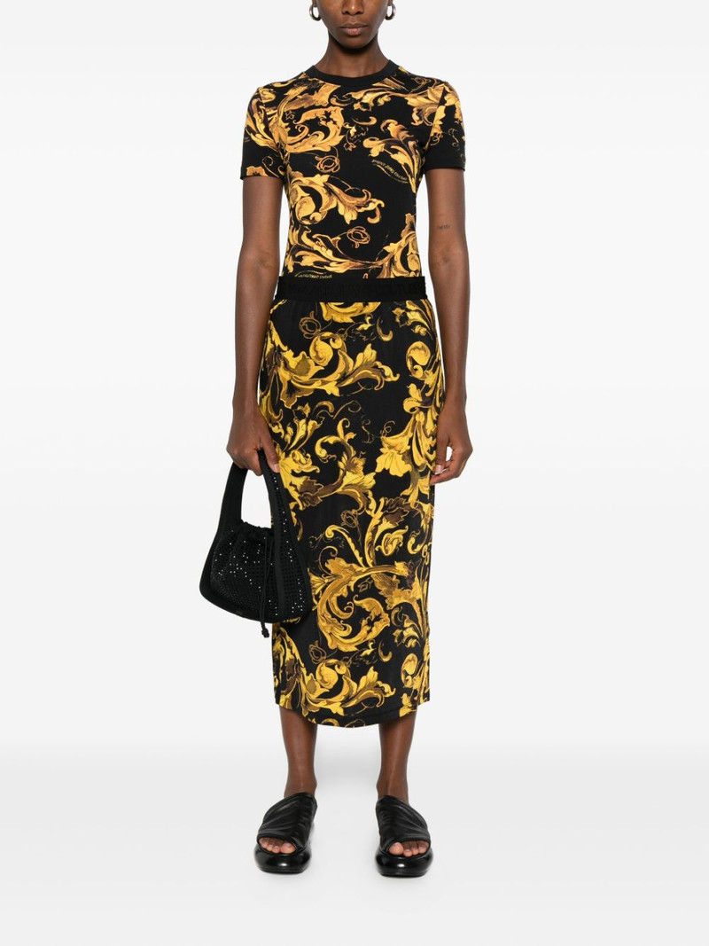 VERSACE JEANS COUTURE baroque-print midi skirt outlook