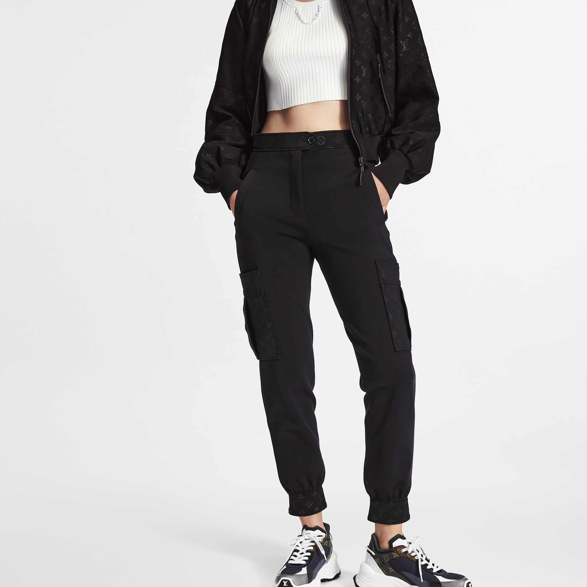 Monogram Detail Cargo Pants - 5