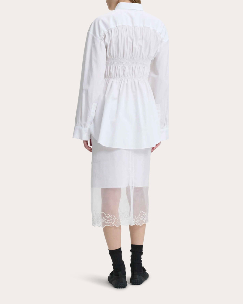 CECILIE BAHNSEN Braxton Ruched Cotton Button-Up outlook