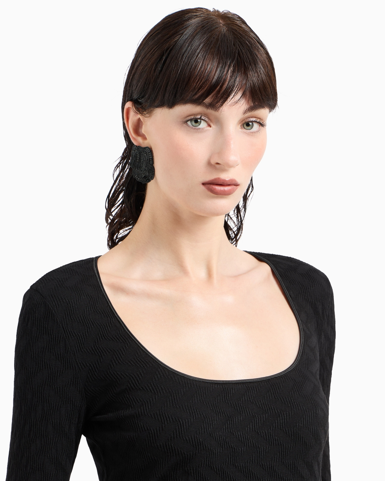 ASV crew-neck jumper in viscose and cashmere jacquard jersey - 5