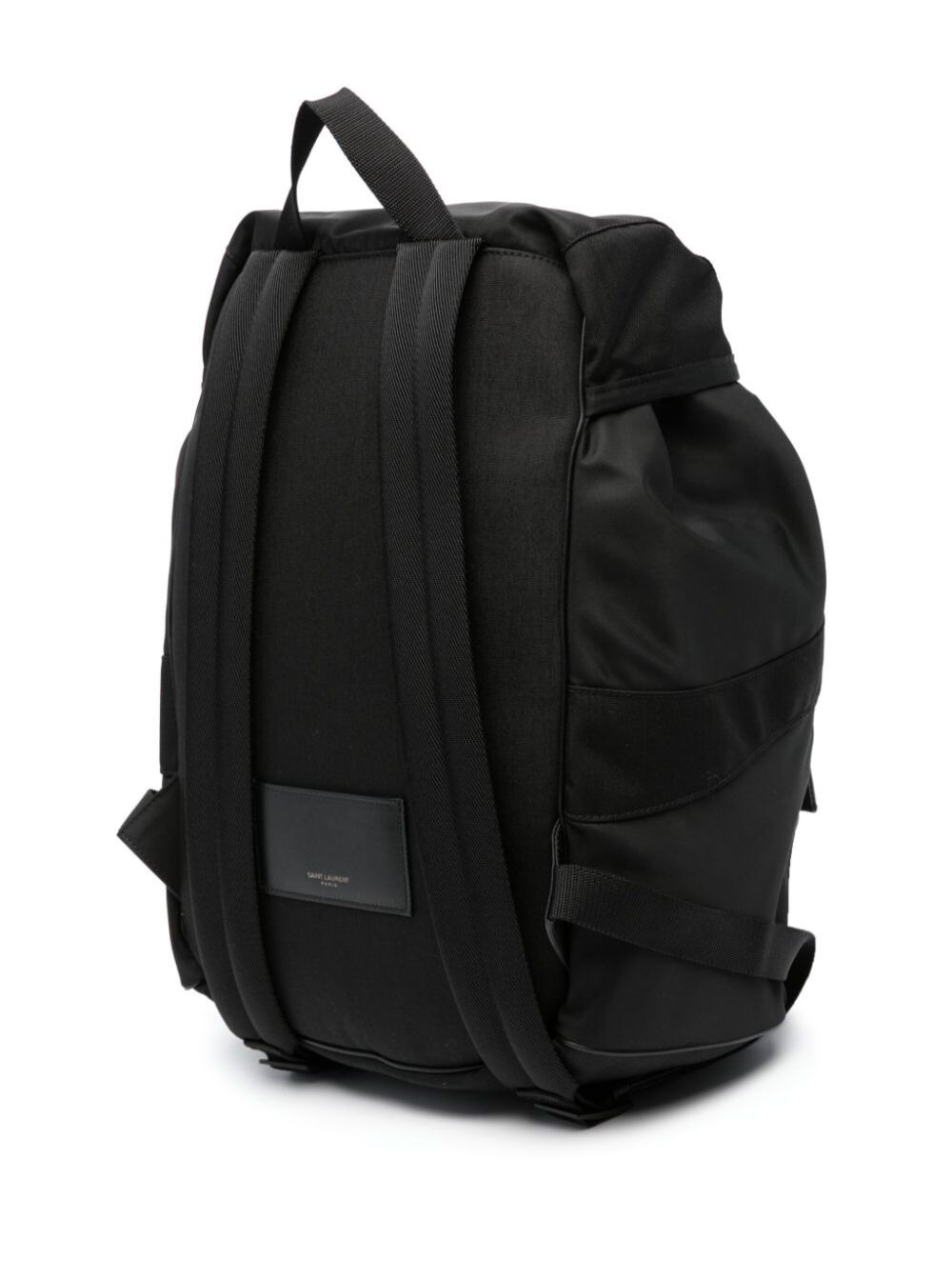 Saint Laurent Men Black Backpack With Tonal Logo Lettering Embroidery In Recycled Nylon Man - 2