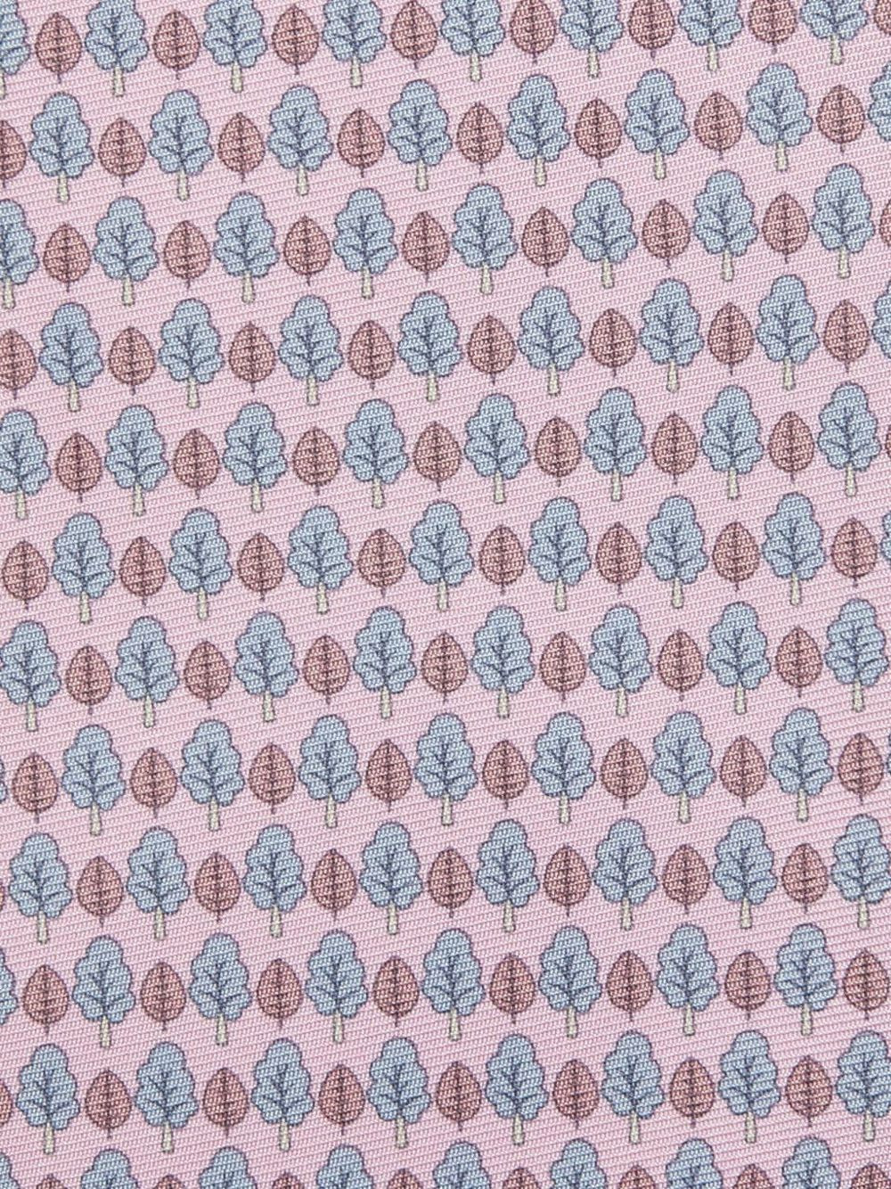leaf-print silk tie - 3