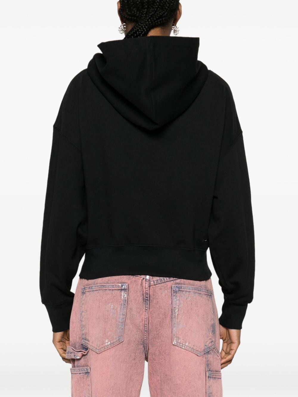 logo-print cotton hoodie - 4