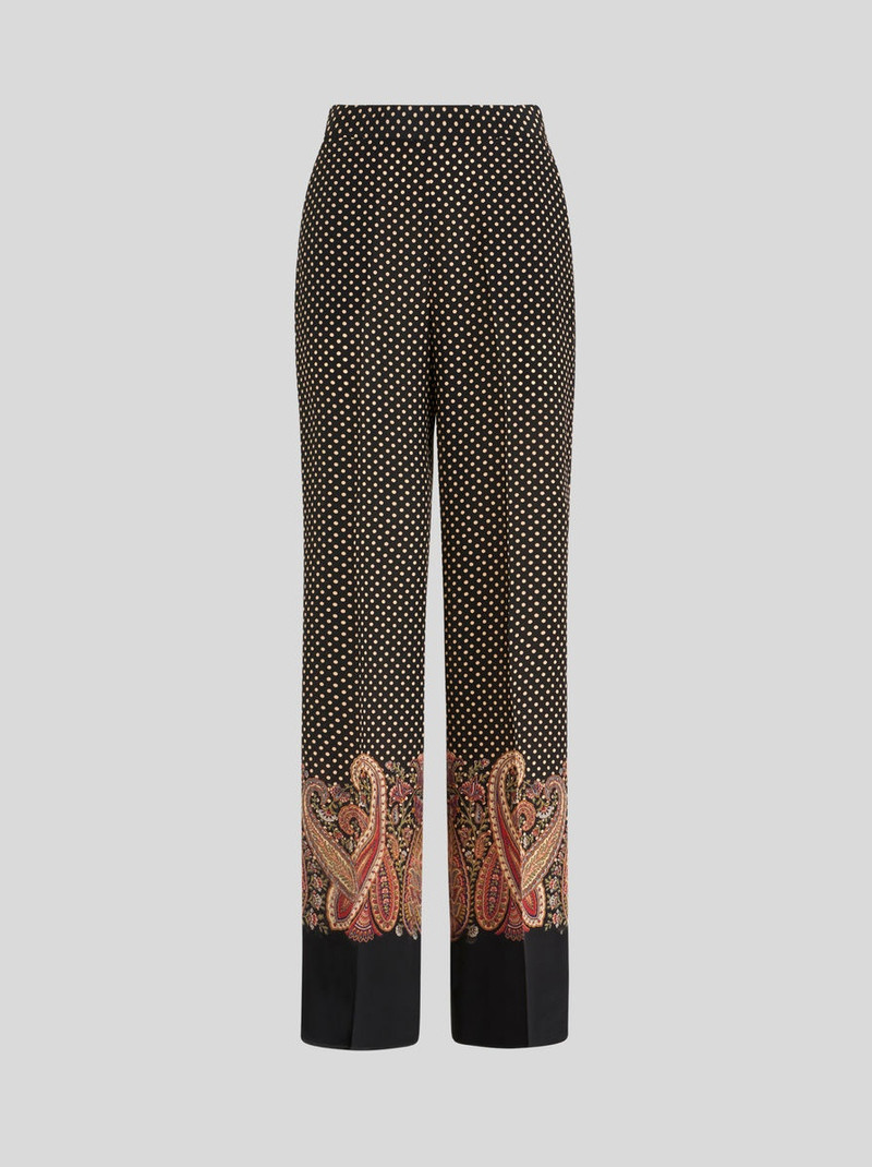 CRÊPE DE CHINE PALAZZO TROUSERS - 1