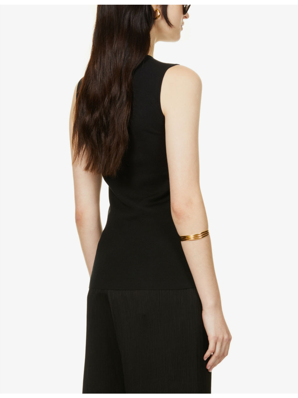 Scoop-neck silk-blend tank top - 4